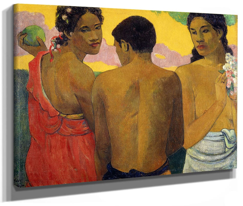 Three Tahitians 1 By Paul Gauguin