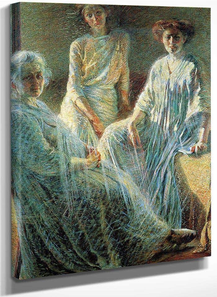 Three Women 1910 Divisionism Oil On Canvas Private Collection By Umberto Boccioni