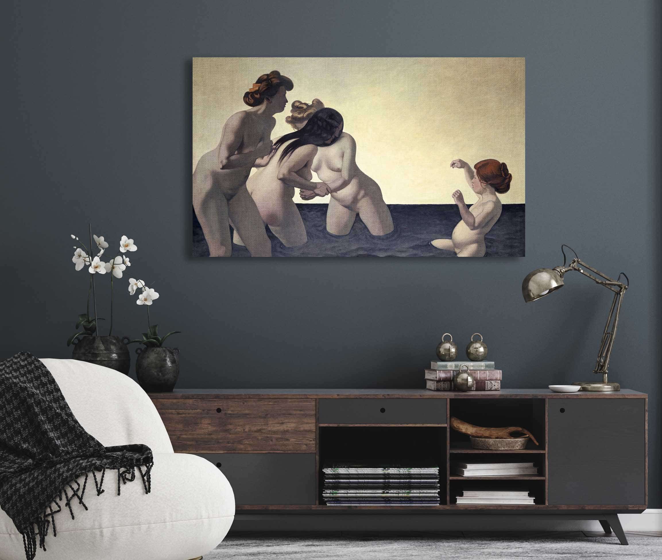 Three Women And One Little Girl Playing In The Water by Felix Vallotton - Image 5