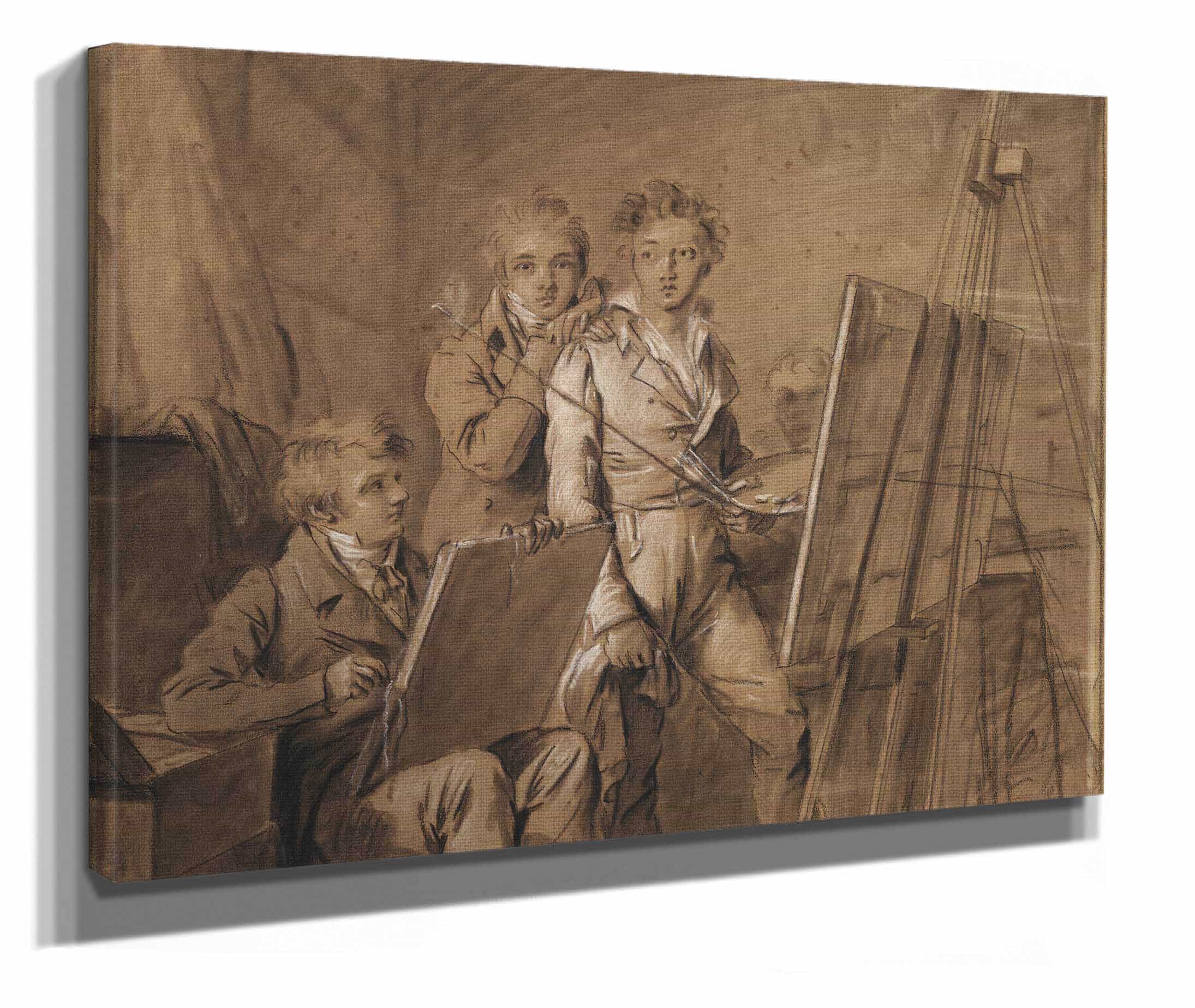 Three Young Artists In A Studio by Louis Leopold Boilly - Image 2