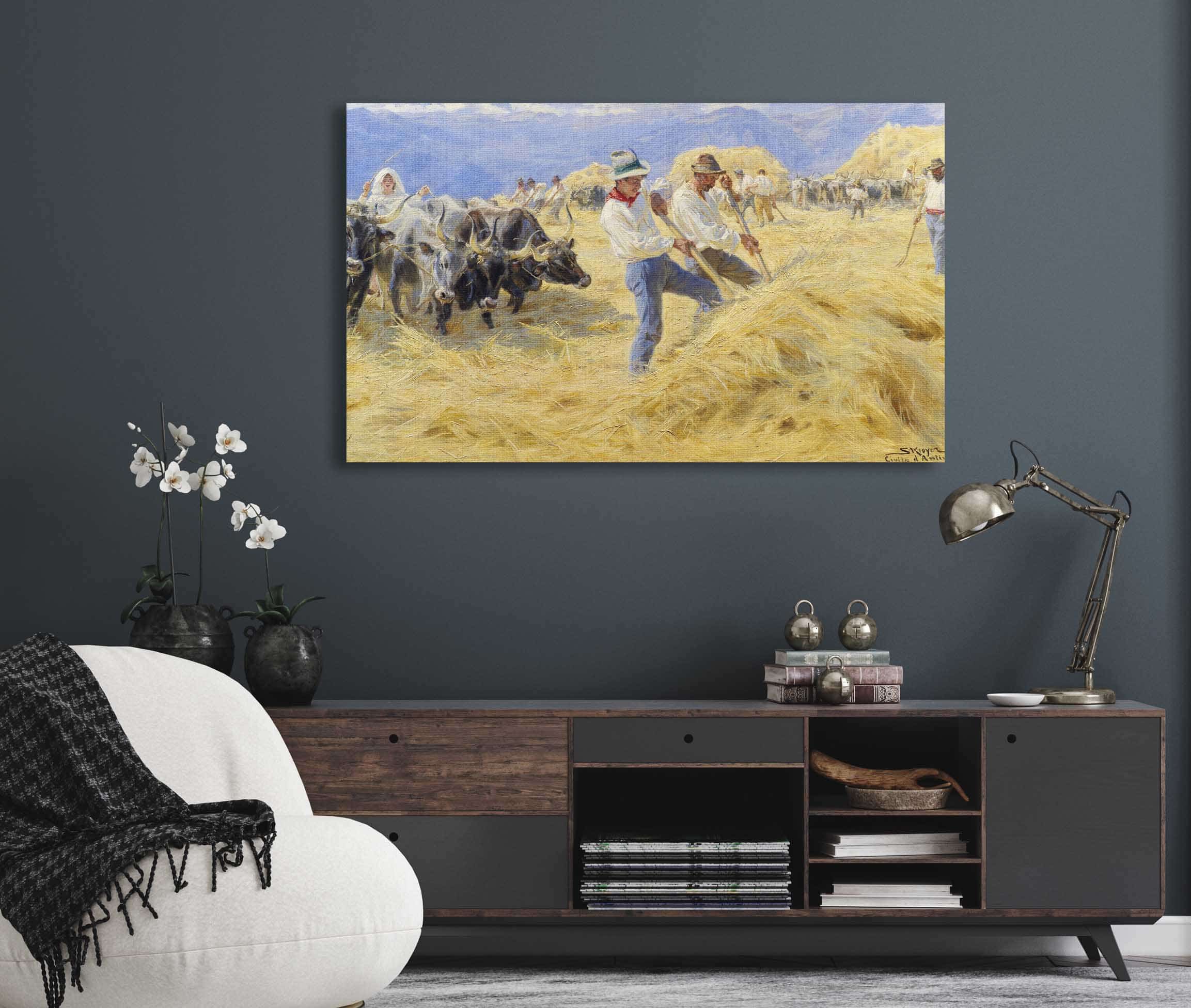 Threshing In The Abruzzi Civita Dantino by Peder Severin Kroyer - Image 5