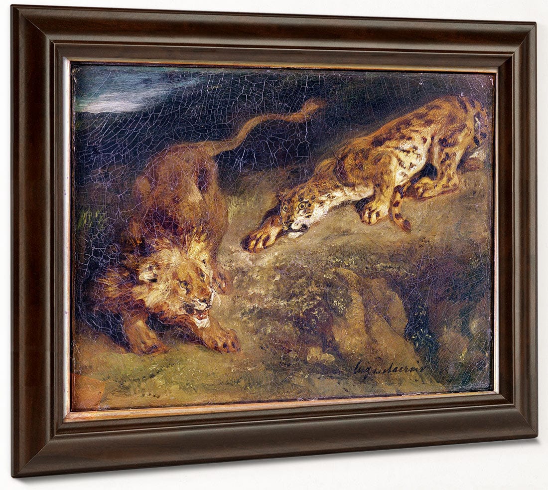 Tiger And Lion By Ferdinand Victor Eugene Delacroix - Image 6