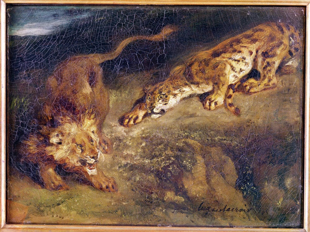Tiger And Lion By Ferdinand Victor Eugene Delacroix - Image 7