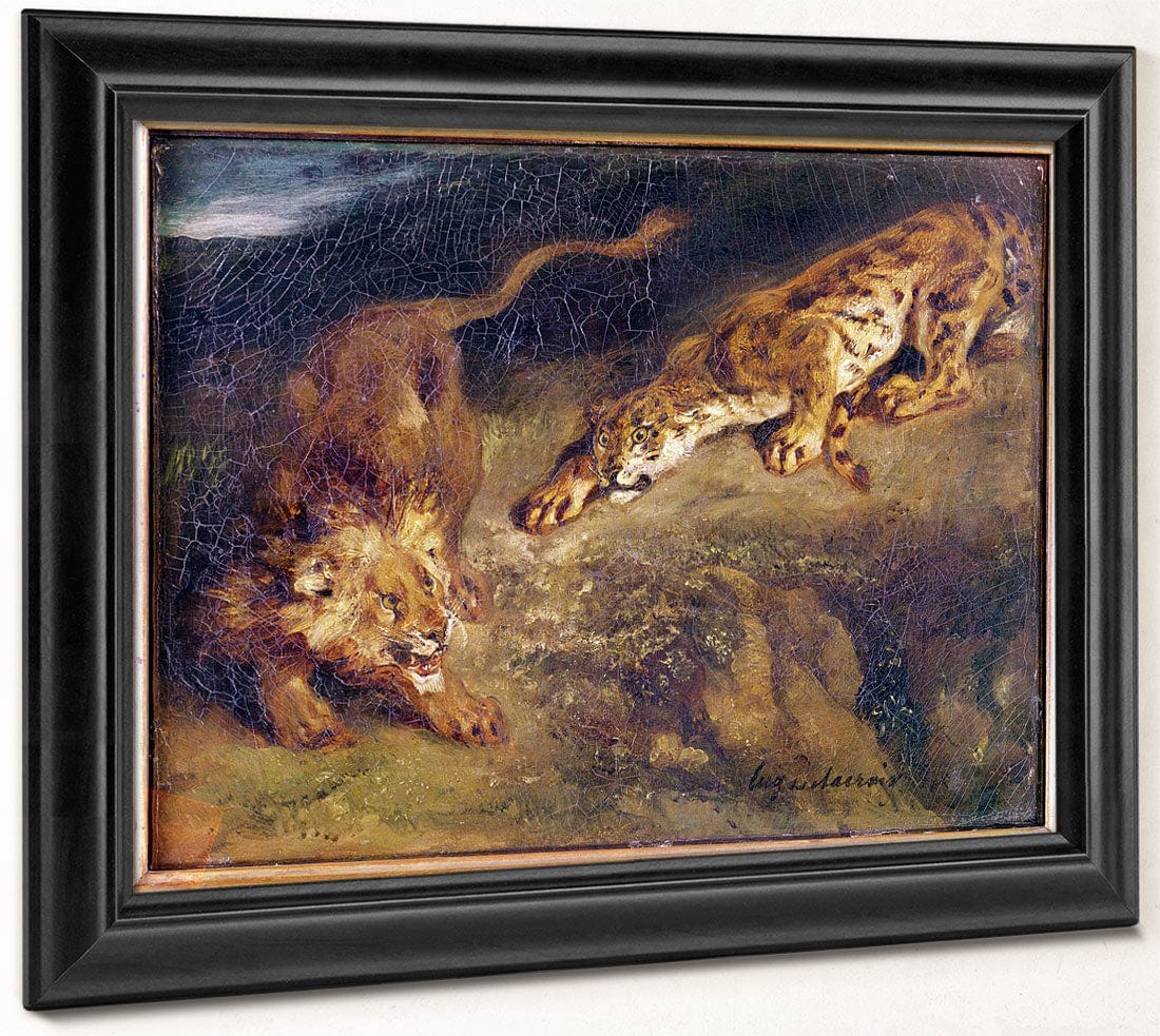 Tiger And Lion By Ferdinand Victor Eugene Delacroix - Image 8