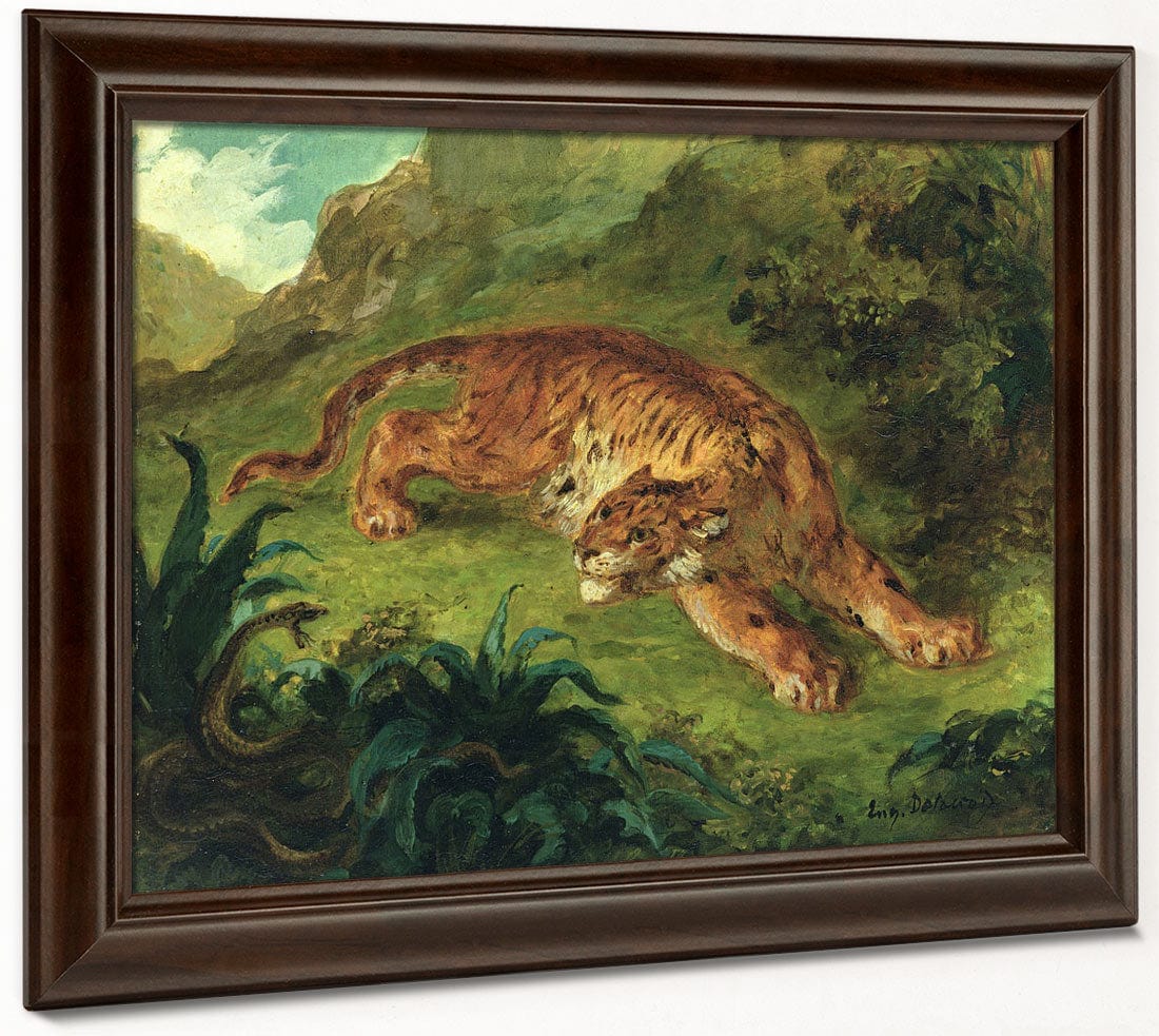 Tiger And Snake By Ferdinand Victor Eugene Delacroix - Image 6