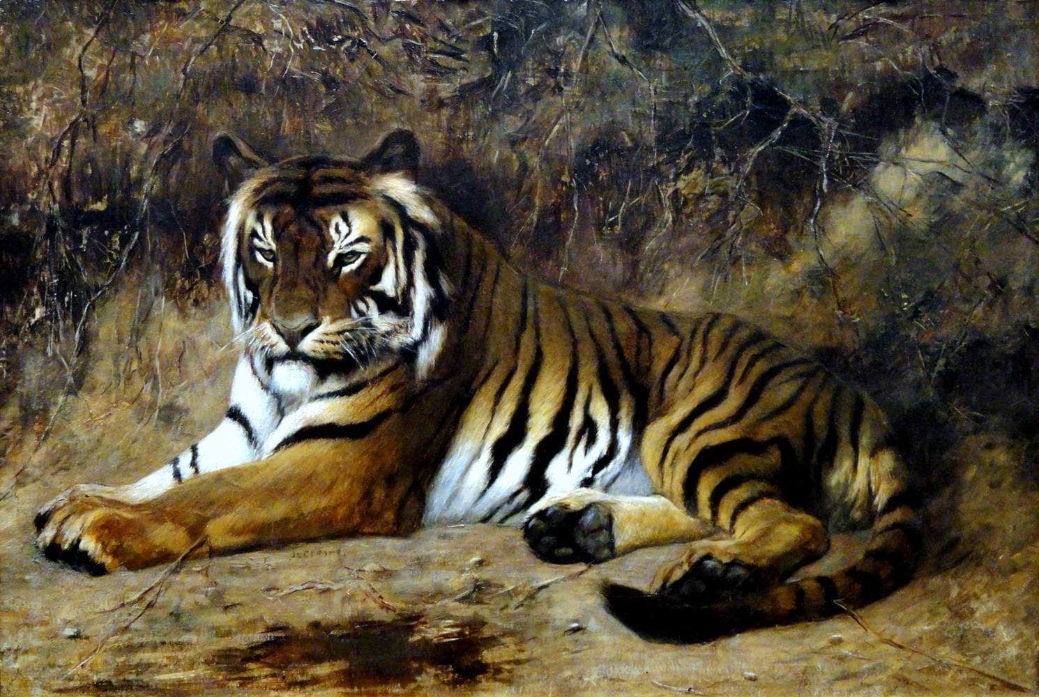 Tiger Painting Jean Leon Gerome Canvas Art - Image 5