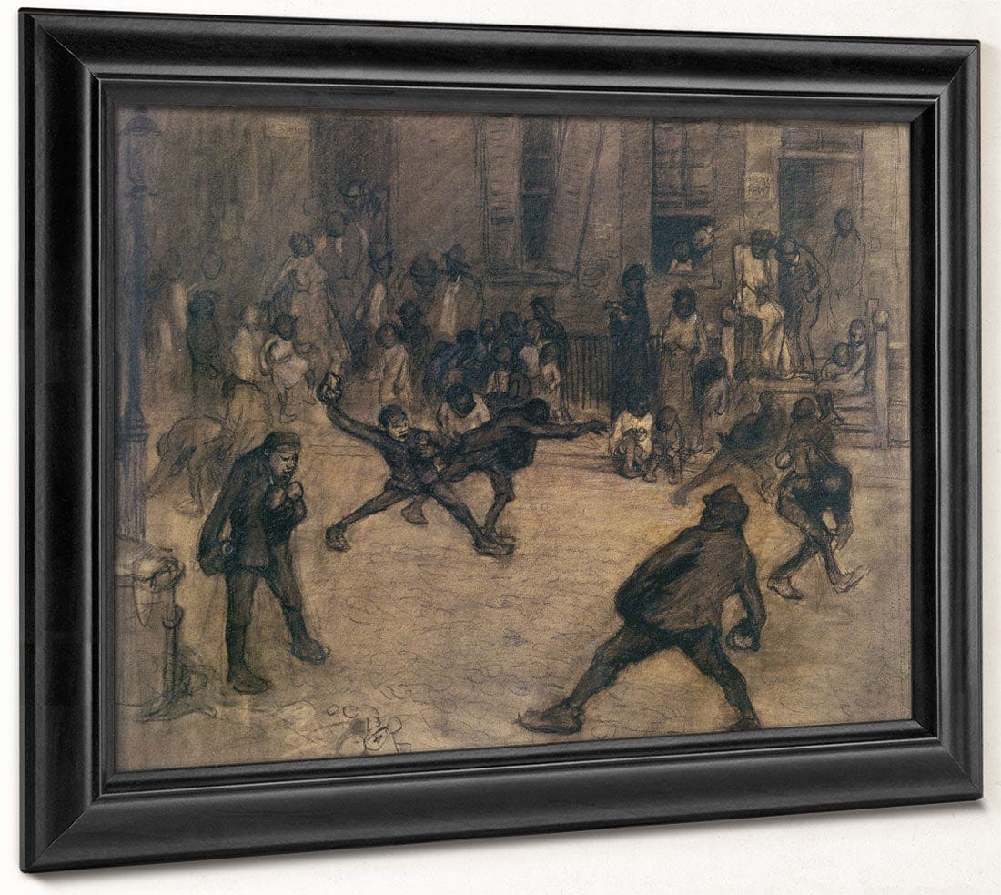 Tin Can Battle San Juan Hill New York 1907 By George Bellows - Image 8