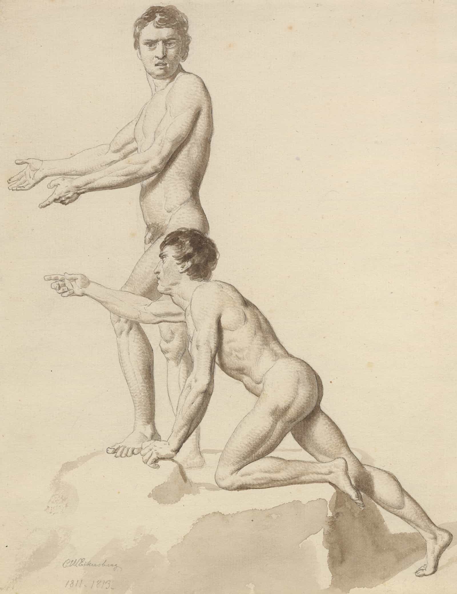 To Israelitter Pa En Klippeblok by Christoffer Wilhelm Eckersberg