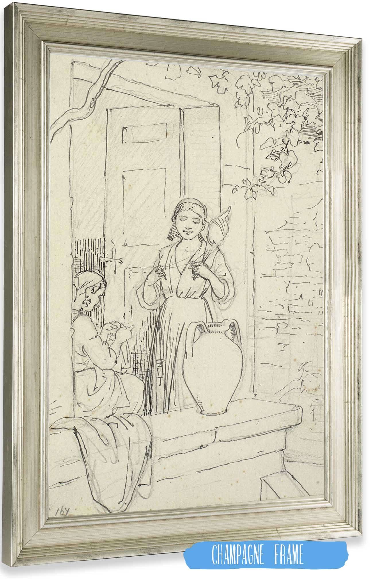 To Italienerinder I En Dor Den Ene Med En Ten by Wilhelm Marstrand