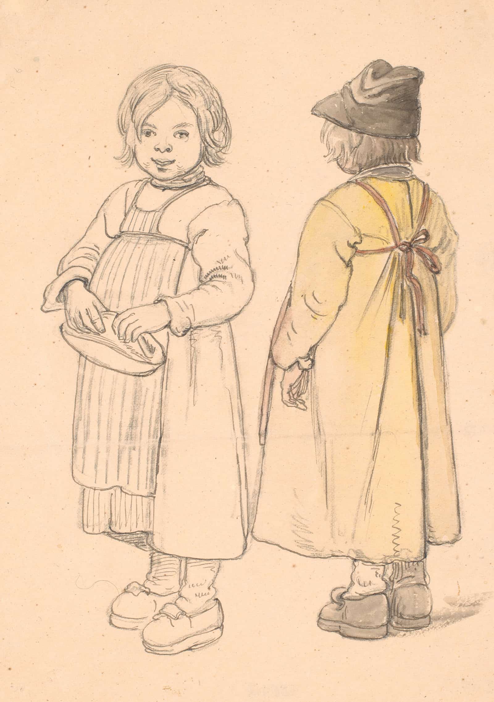 To Studier Af Lille Svensk Dreng Fra Leksand by Wilhelm Marstrand
