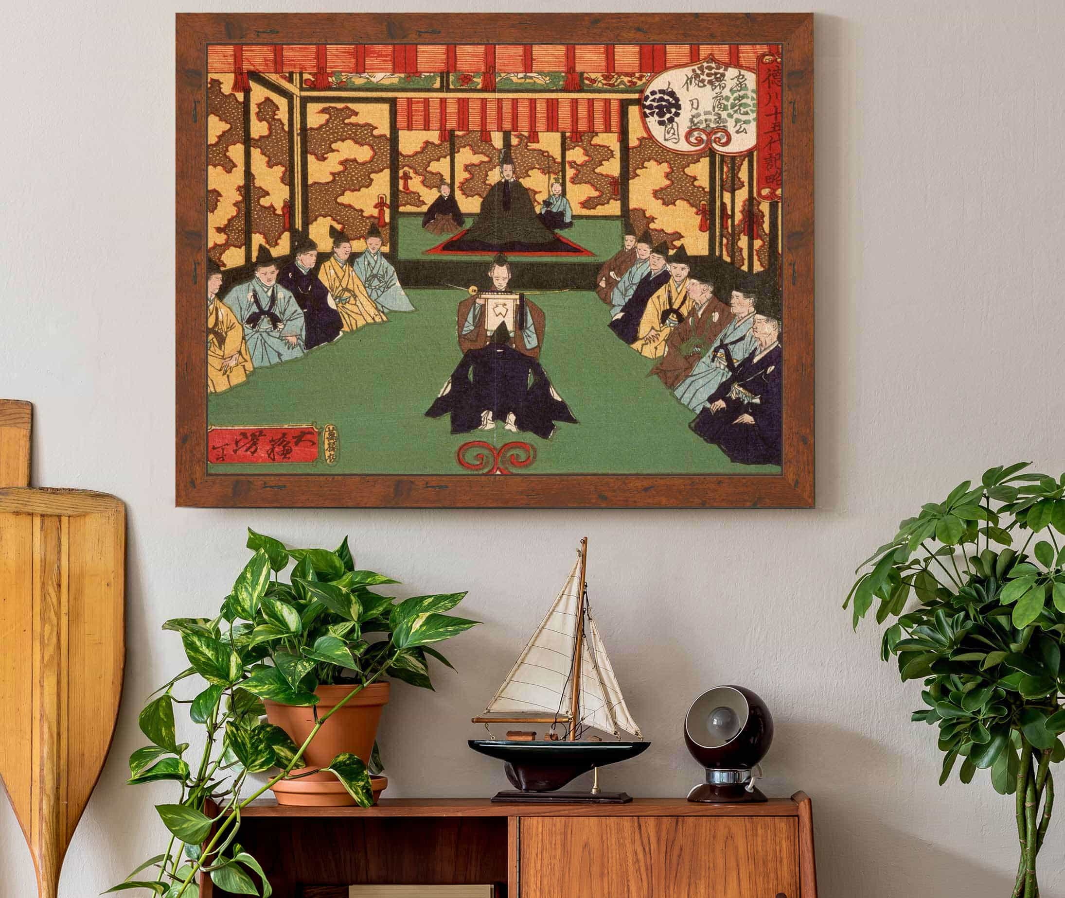 Tokugawa Iemitsu Receiving Lords In Audience by Tsukioka Yoshitoshi - Image 3