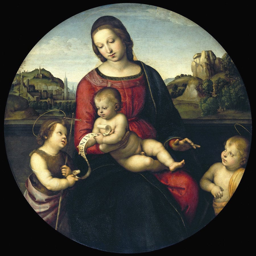 Tondo Of The Virgin And Child With John The Baptist And A Holy Boy (The Madonna Terrranuova) By Raphael - Image 5