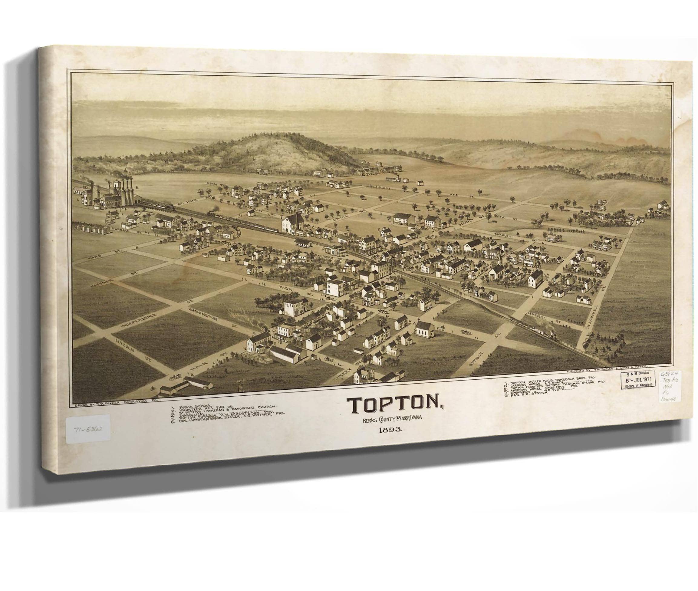Topton Berks County Pennsylvania 1893 State Of Pennsylvania