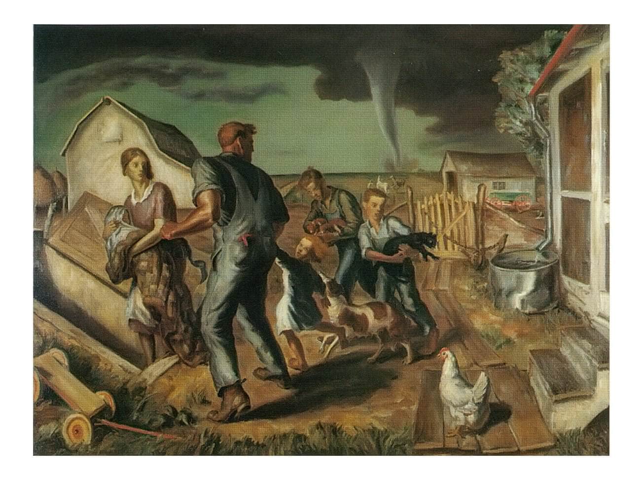 Tornado Over Kansas by John Steuart Curry Print