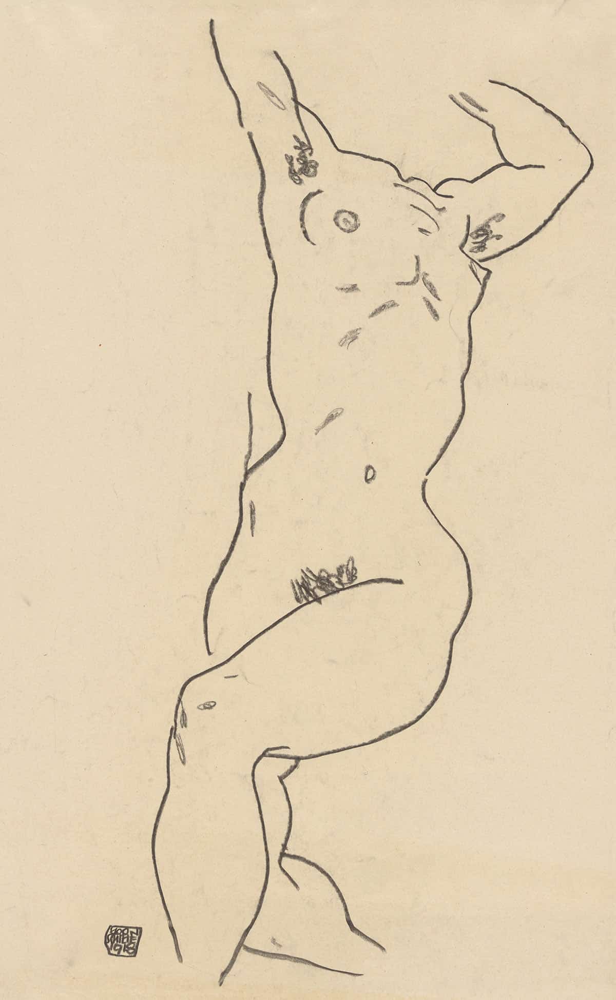 Torso Of A Nude by Egon Schiele - Image 3