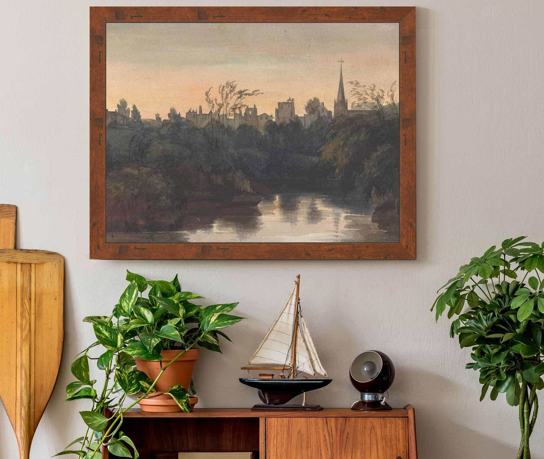 Town Scene On River by Thomas Sully - Image 3