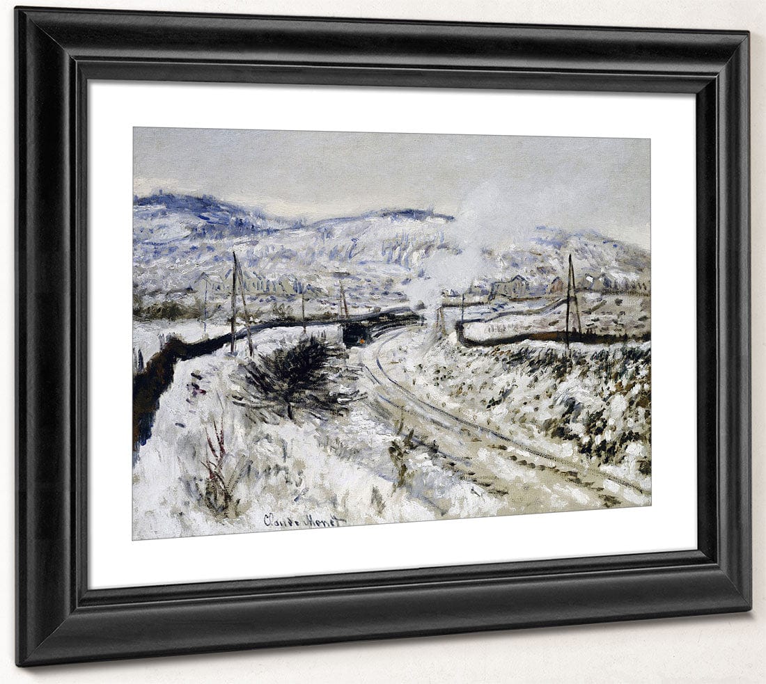 Train In The Snow At Argenteuil By Claude Monet - Image 4