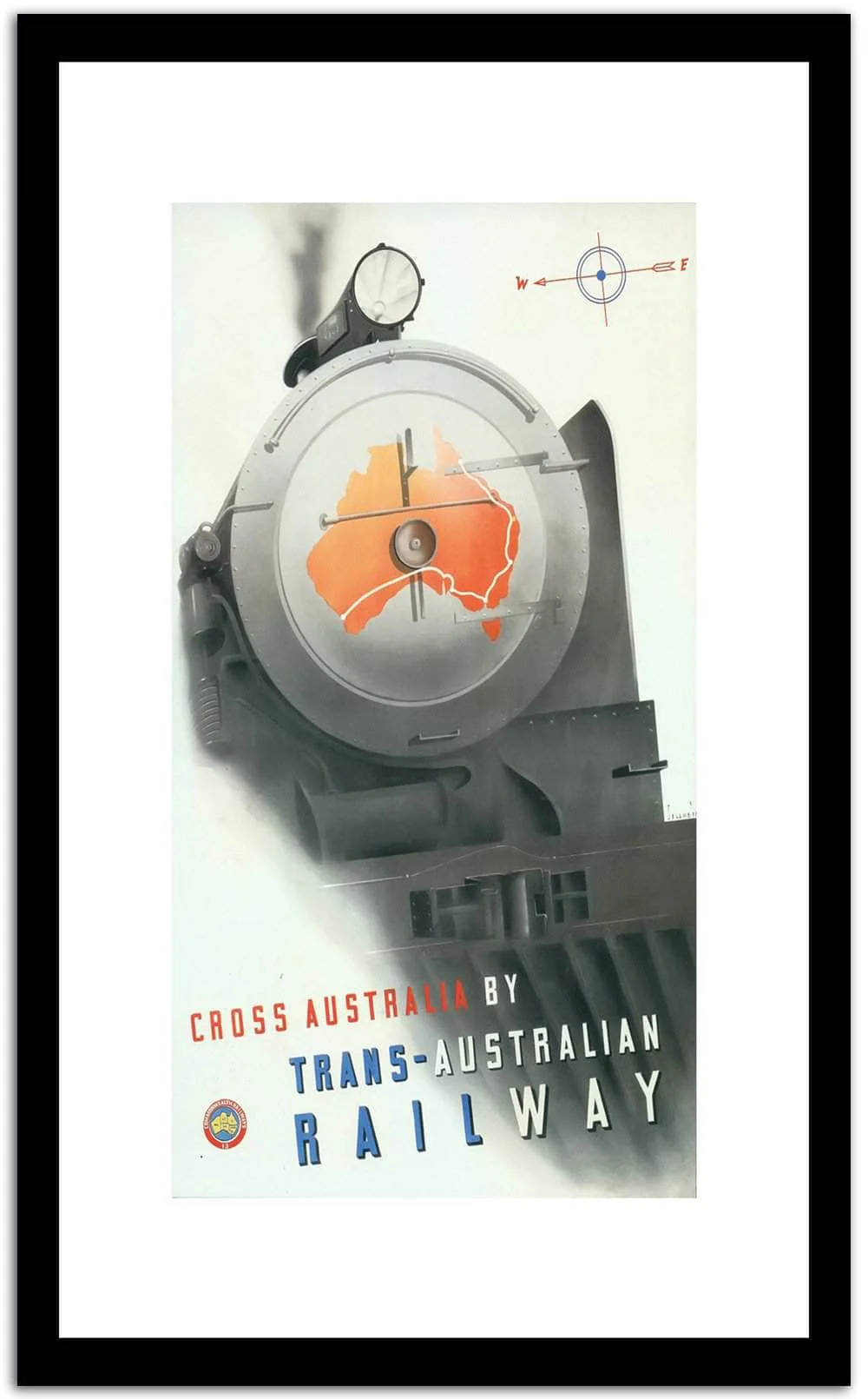 Trans Ustralian Rail Way Vintage Poster