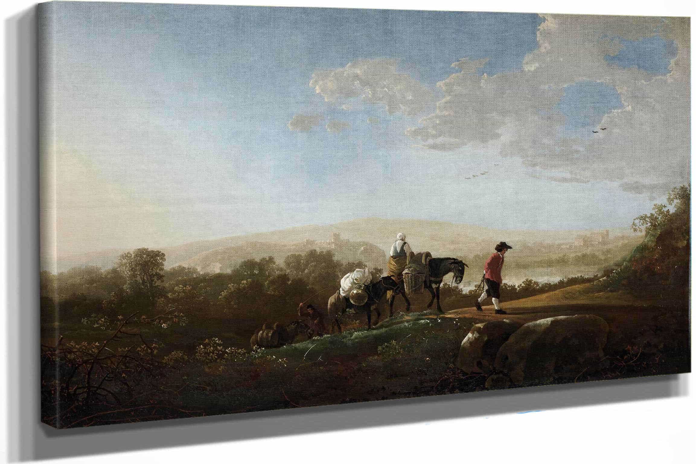 Travelers In Hilly Countryside By Aelbert Cuyp