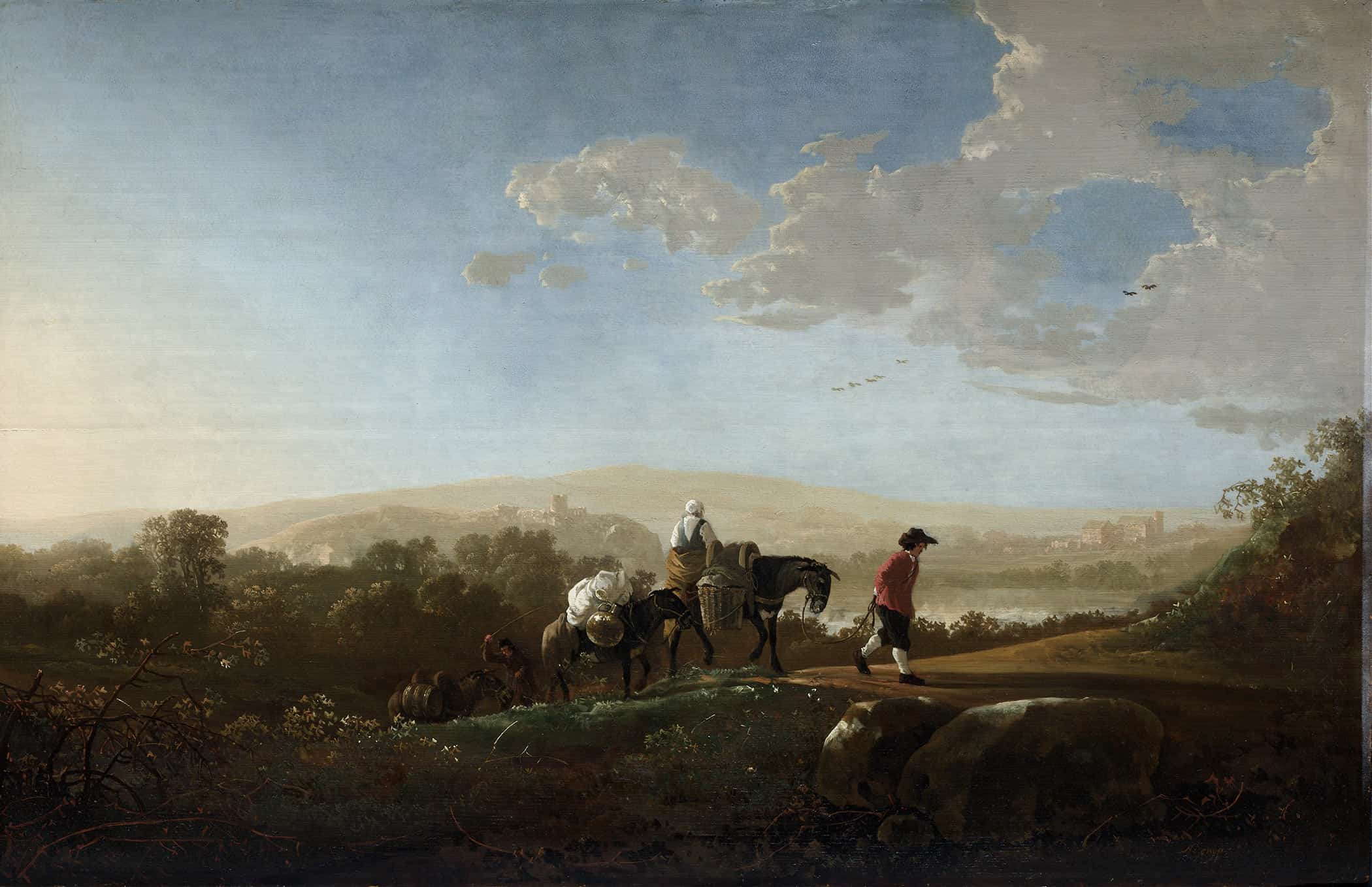 Travelers In Hilly Countryside By Aelbert Cuyp - Image 3