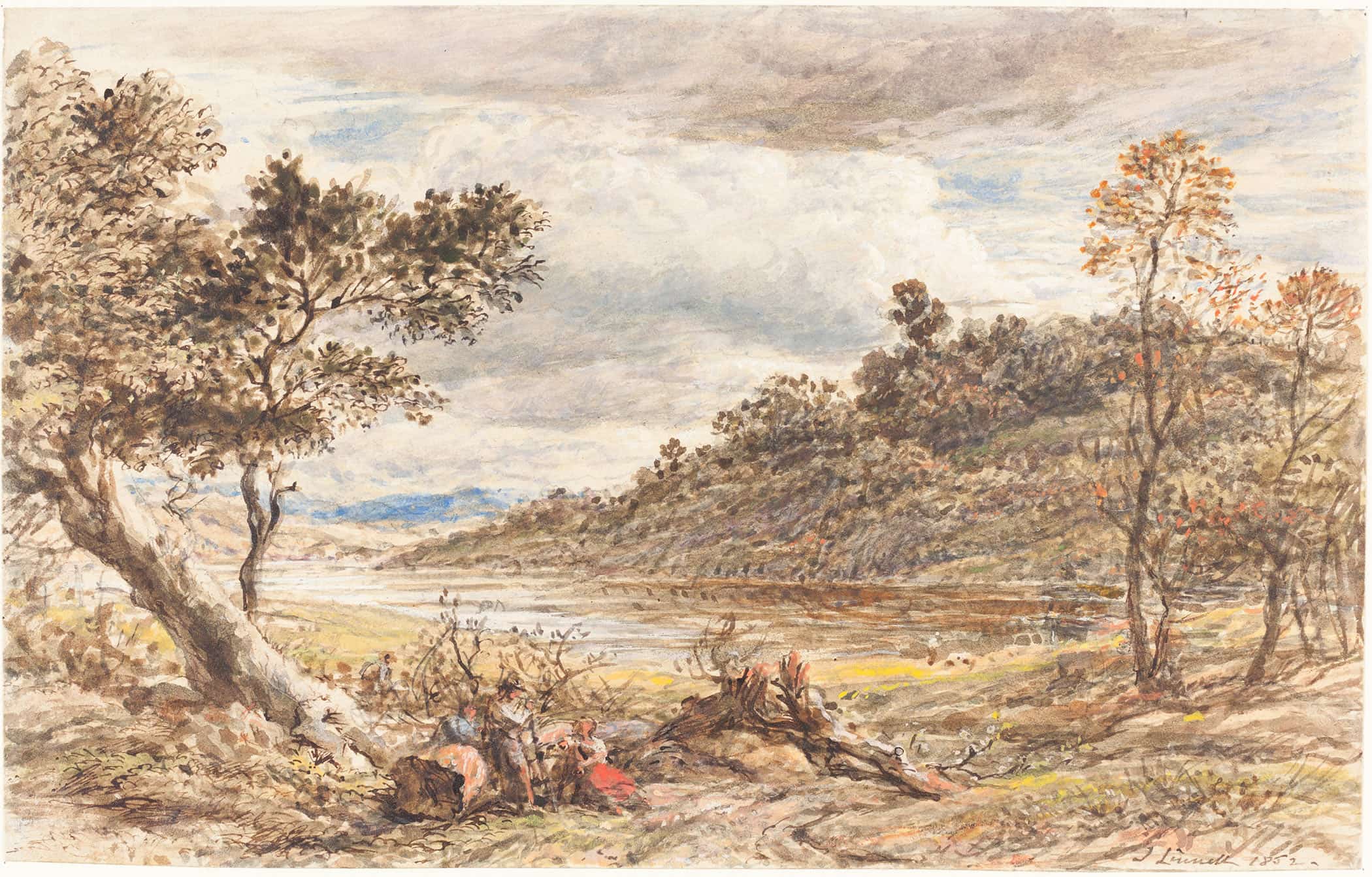 Travelers Resting By A Fallen Tree by John Linnell - Image 2