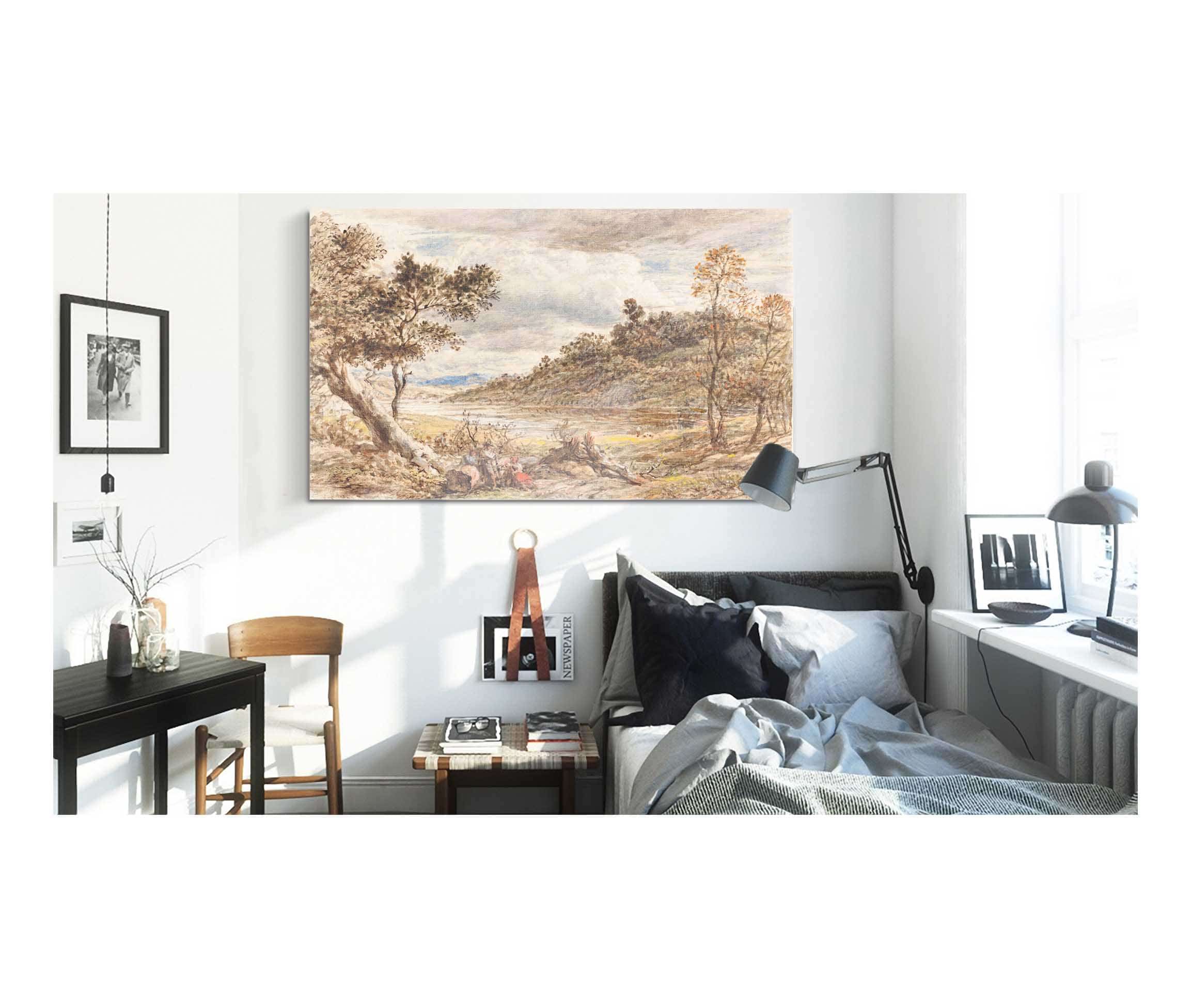 Travelers Resting By A Fallen Tree by John Linnell - Image 3