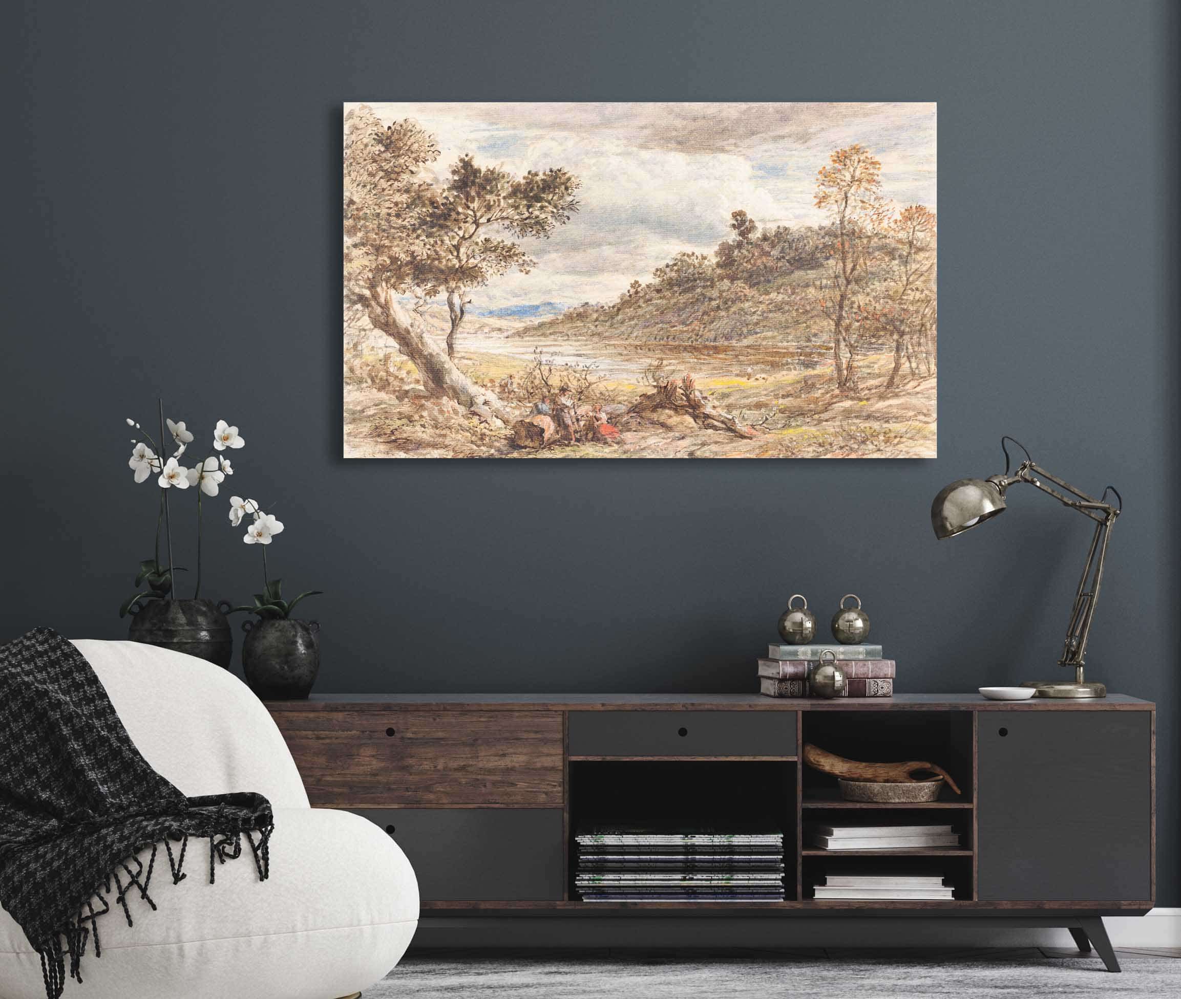 Travelers Resting By A Fallen Tree by John Linnell - Image 5