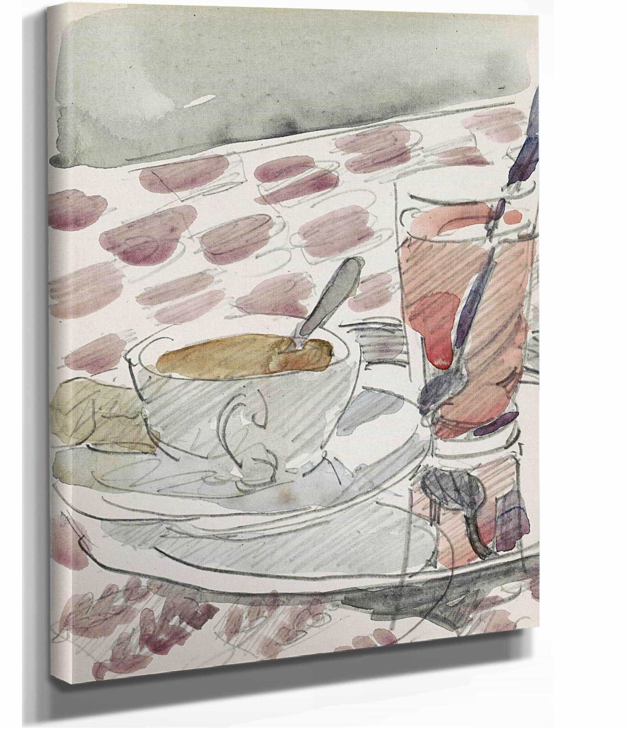 Tray With A Cup Saucer And Glass On A Table by Reijer Stolk - Image 2