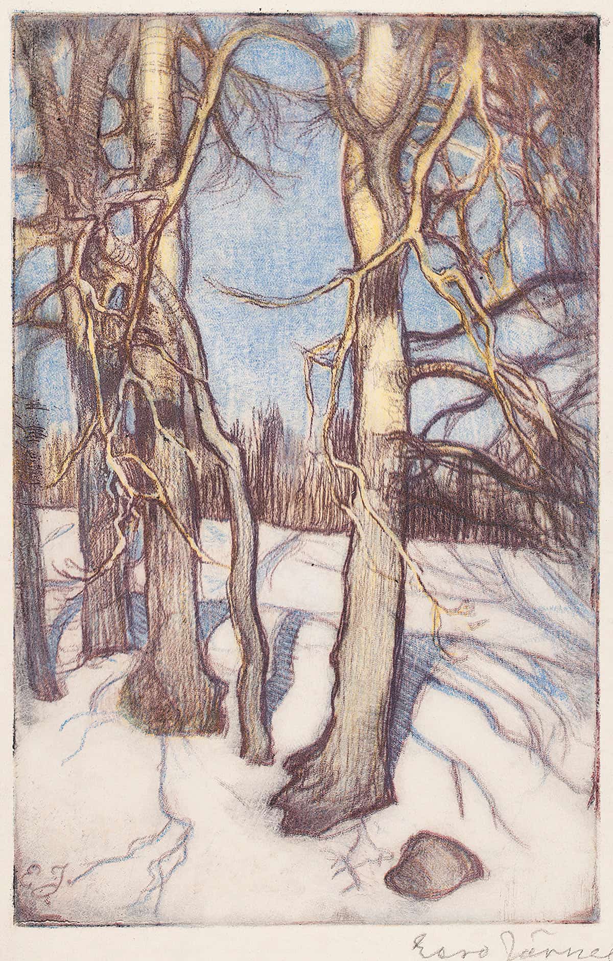 Trees In Winter by Eero Jarnefelt - Image 3