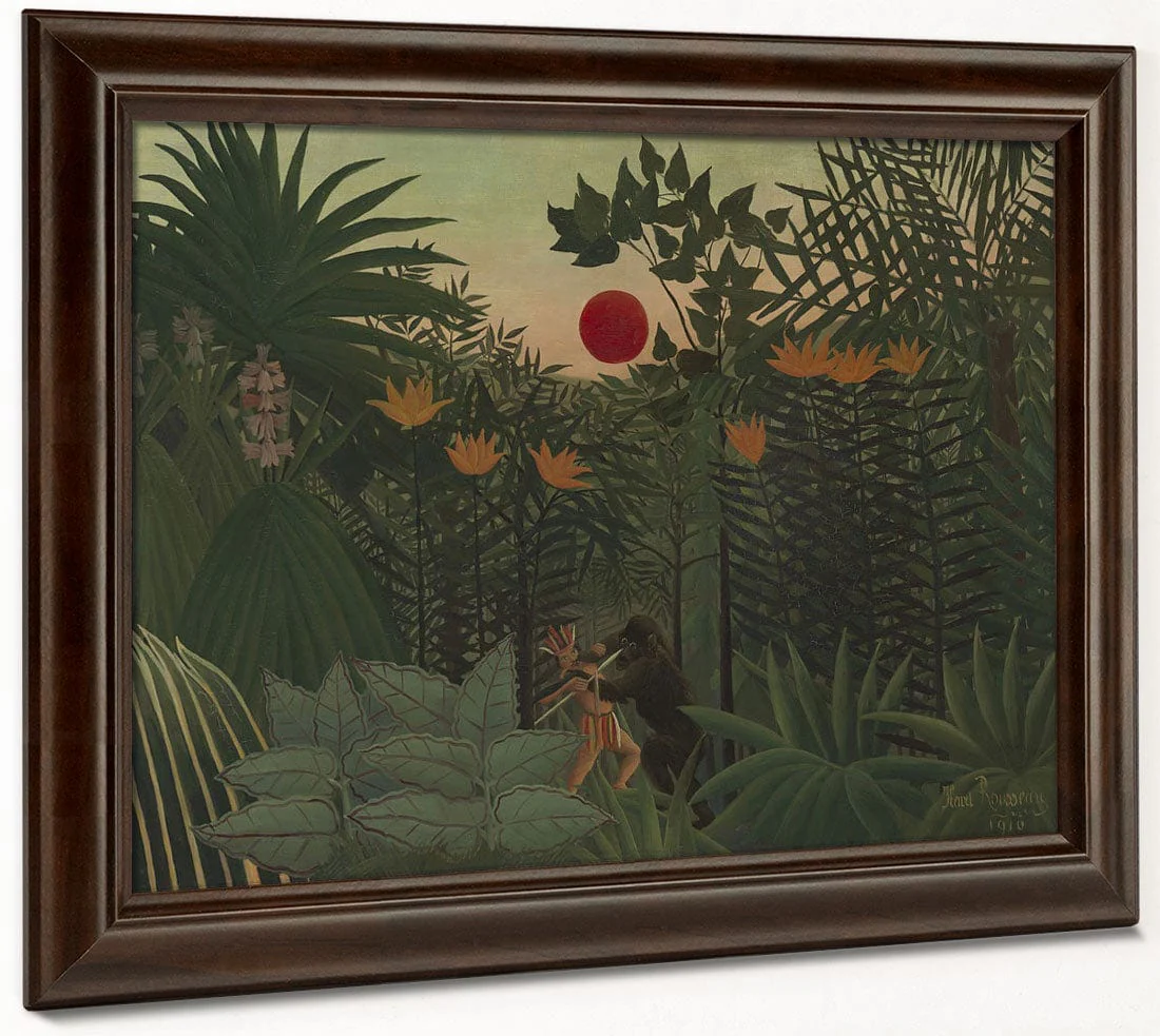 Tropical Landscape An American Indian Struggling With A Gorilla By Henri Julien Felix Rousseau - Image 6