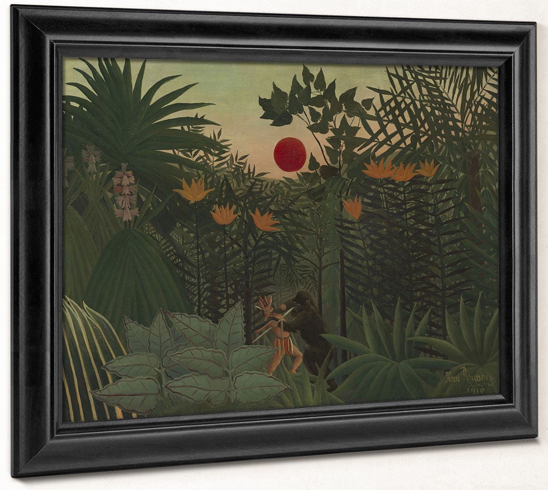 Tropical Landscape An American Indian Struggling With A Gorilla By Henri Julien Felix Rousseau - Image 8