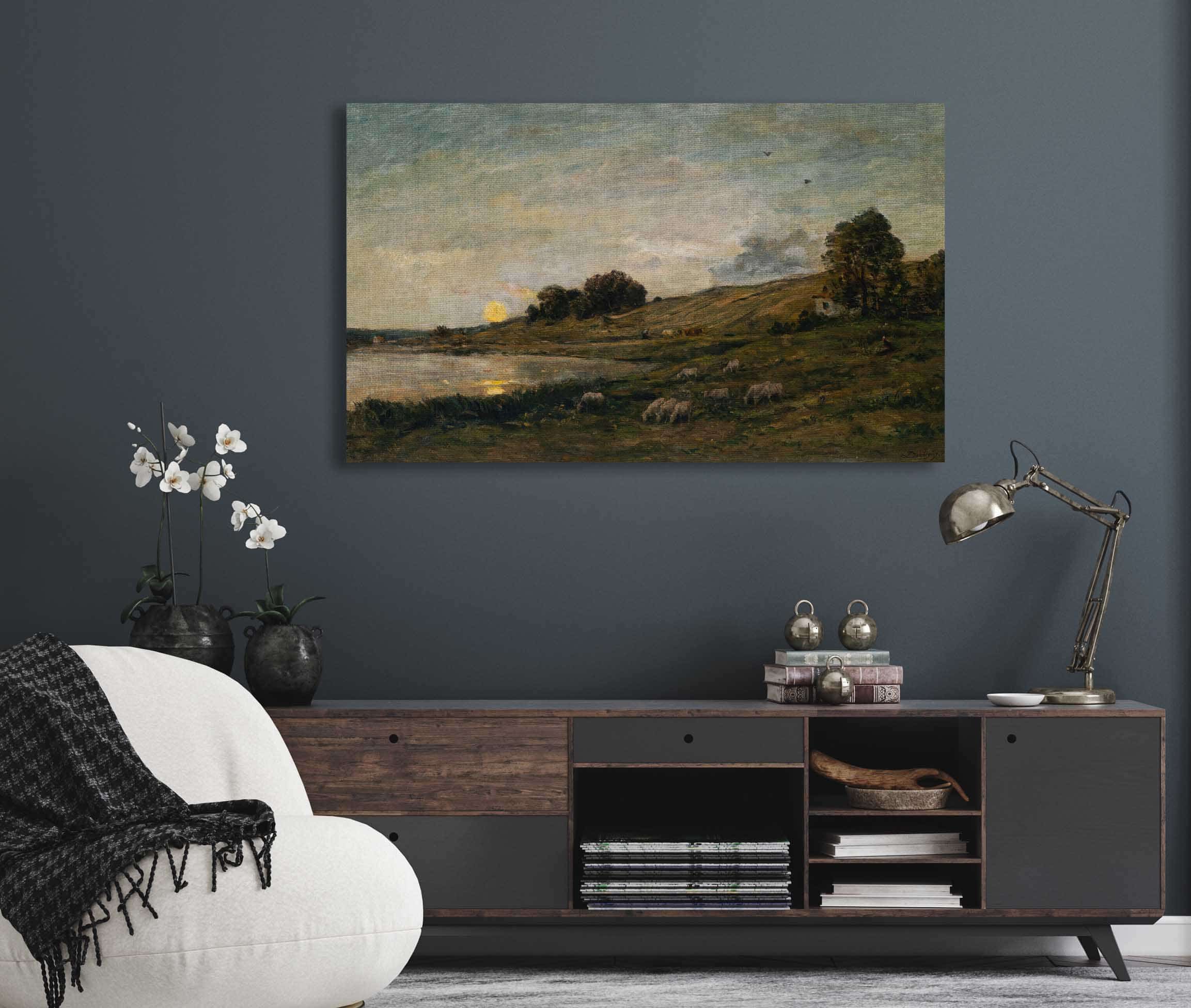 Troupeau De Moutons Au Bord De La Riviere by Charles Francois Daubigny - Image 5