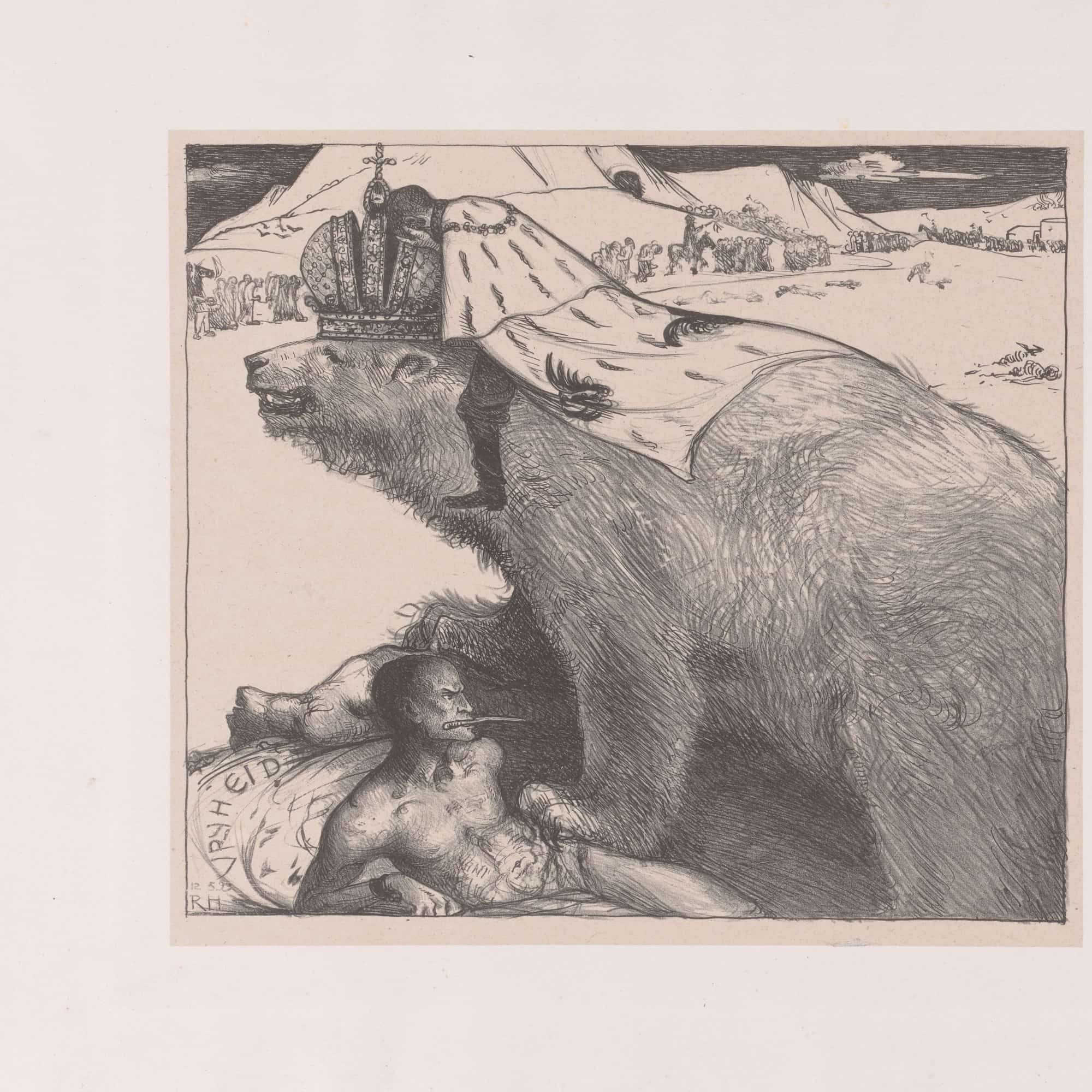Tsaar Nicolaas Ii Van Rusland Op De Russische Beer by Richard Nicolaus Roland Holst - Image 4