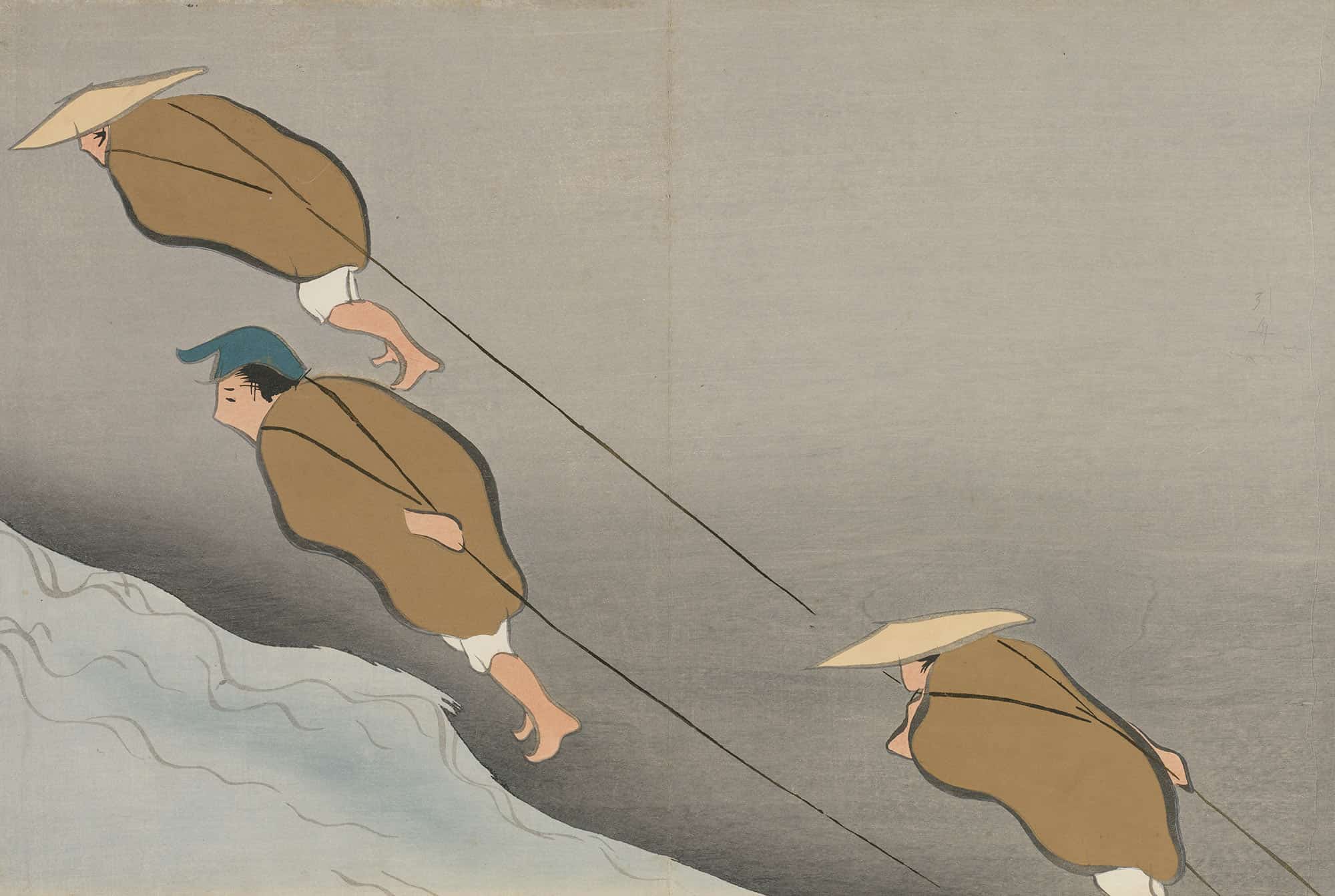 Tugging Boats Hikibune by Kamisaka Sekka