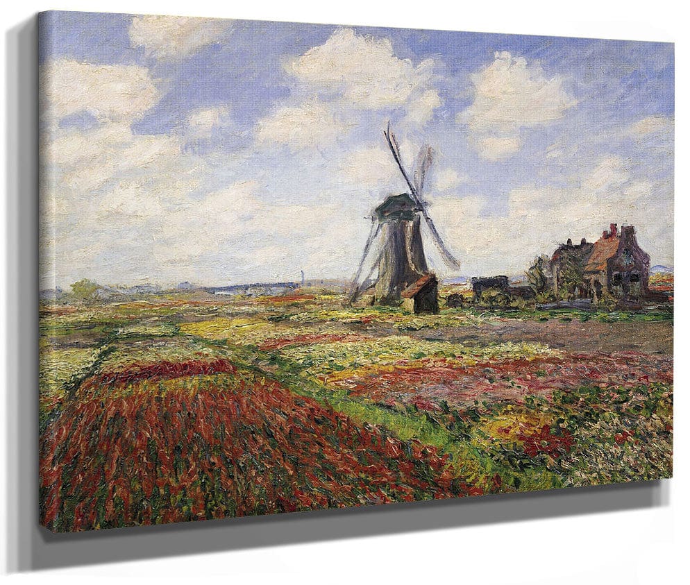 Tulip Fields With The Rijnsburg Windmill By Claude Monet