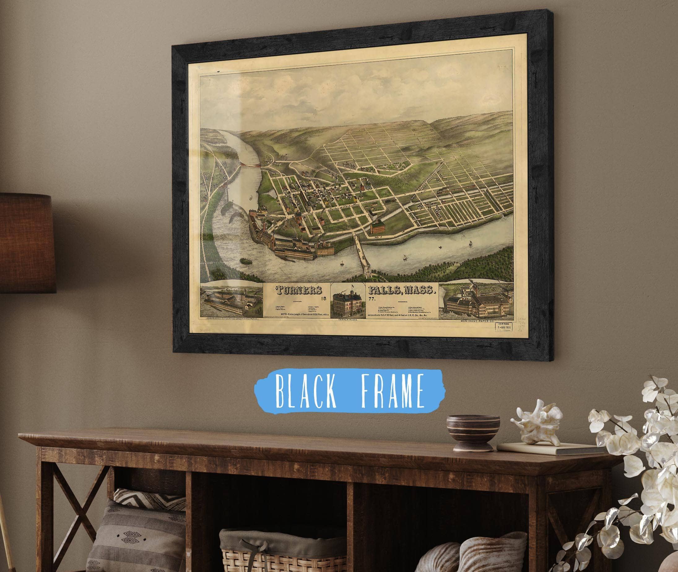 Turners Falls Mass 1877 State of Massachusetts - Image 2