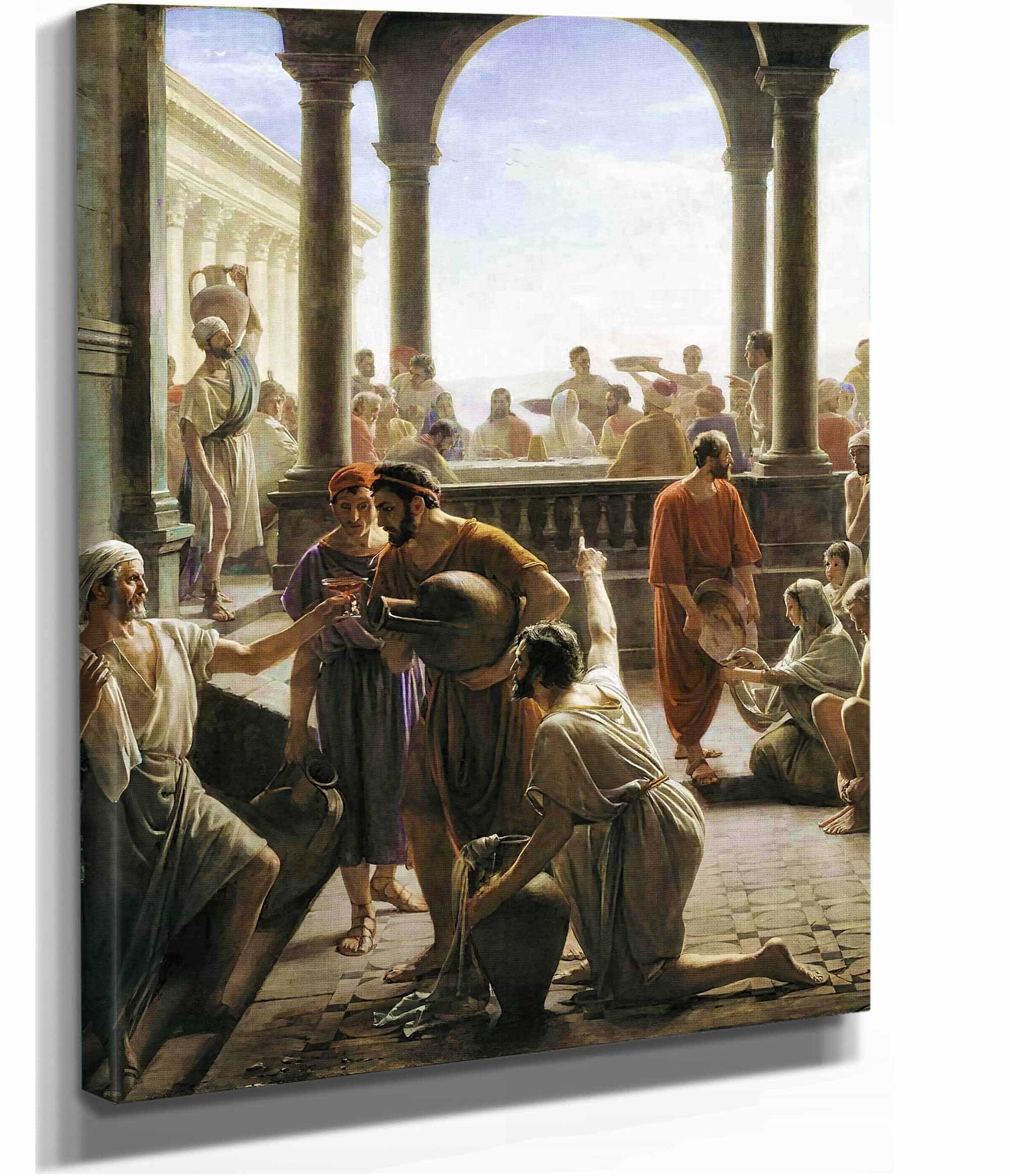 Turning Water To Wine The Wedding At Cana by Carl Bloch - Image 2