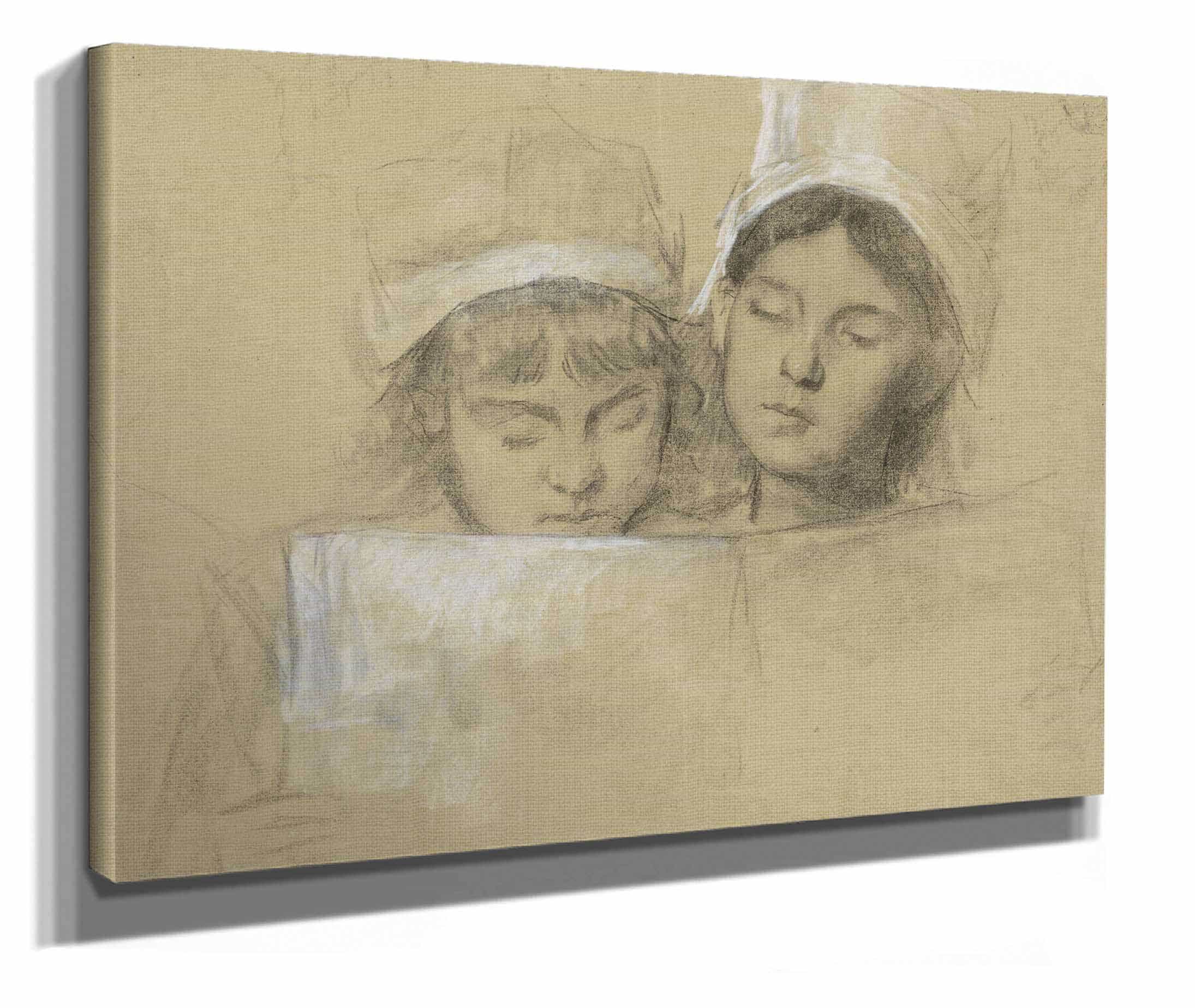 Twee Meisjes Met Witte Mutsen Lezend In Een Boek by Therese Schwartze - Image 2