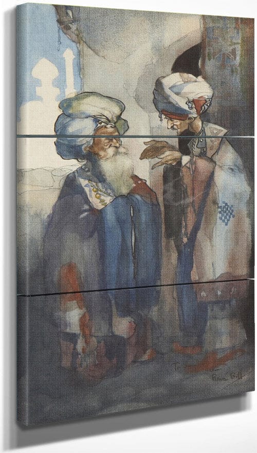 Two Arabs In Conversation By Rene Bull