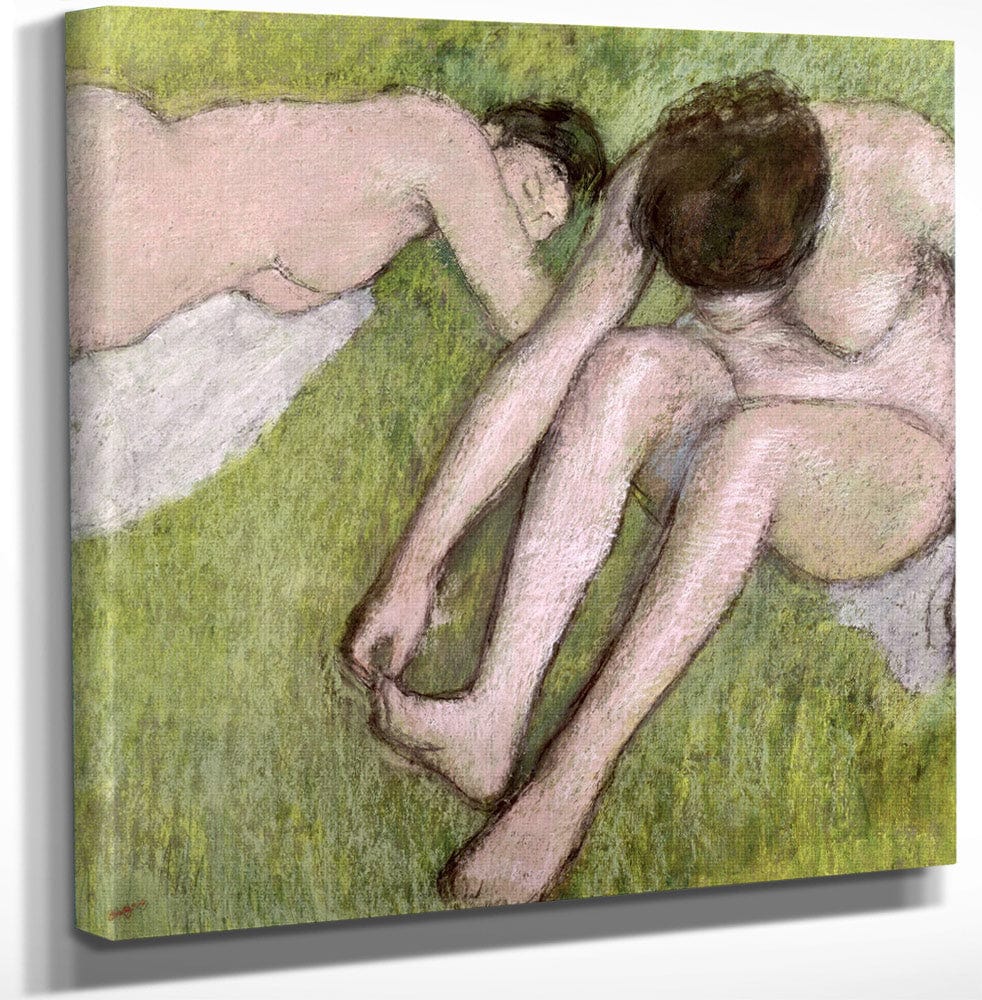 Two Bathers On The Grass By Edgar Degas