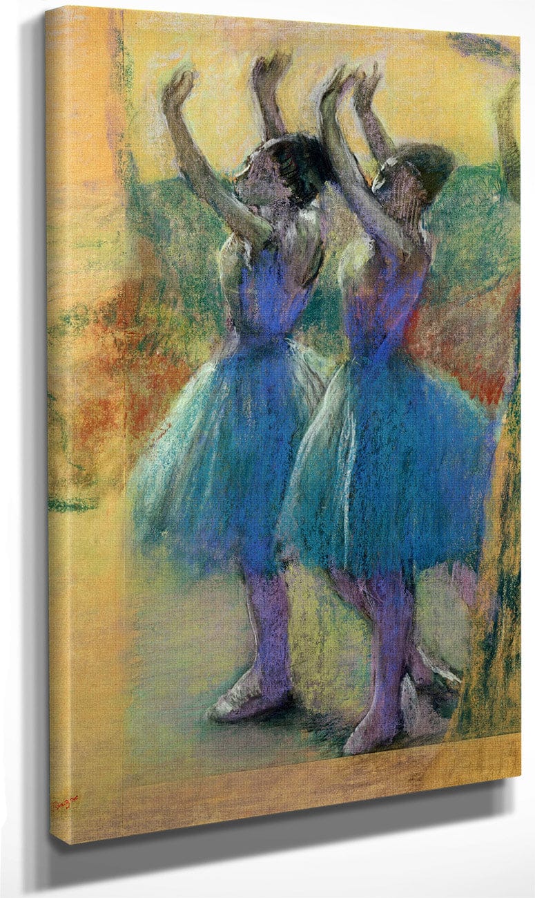 Two Blue Dancers By Edgar Degas