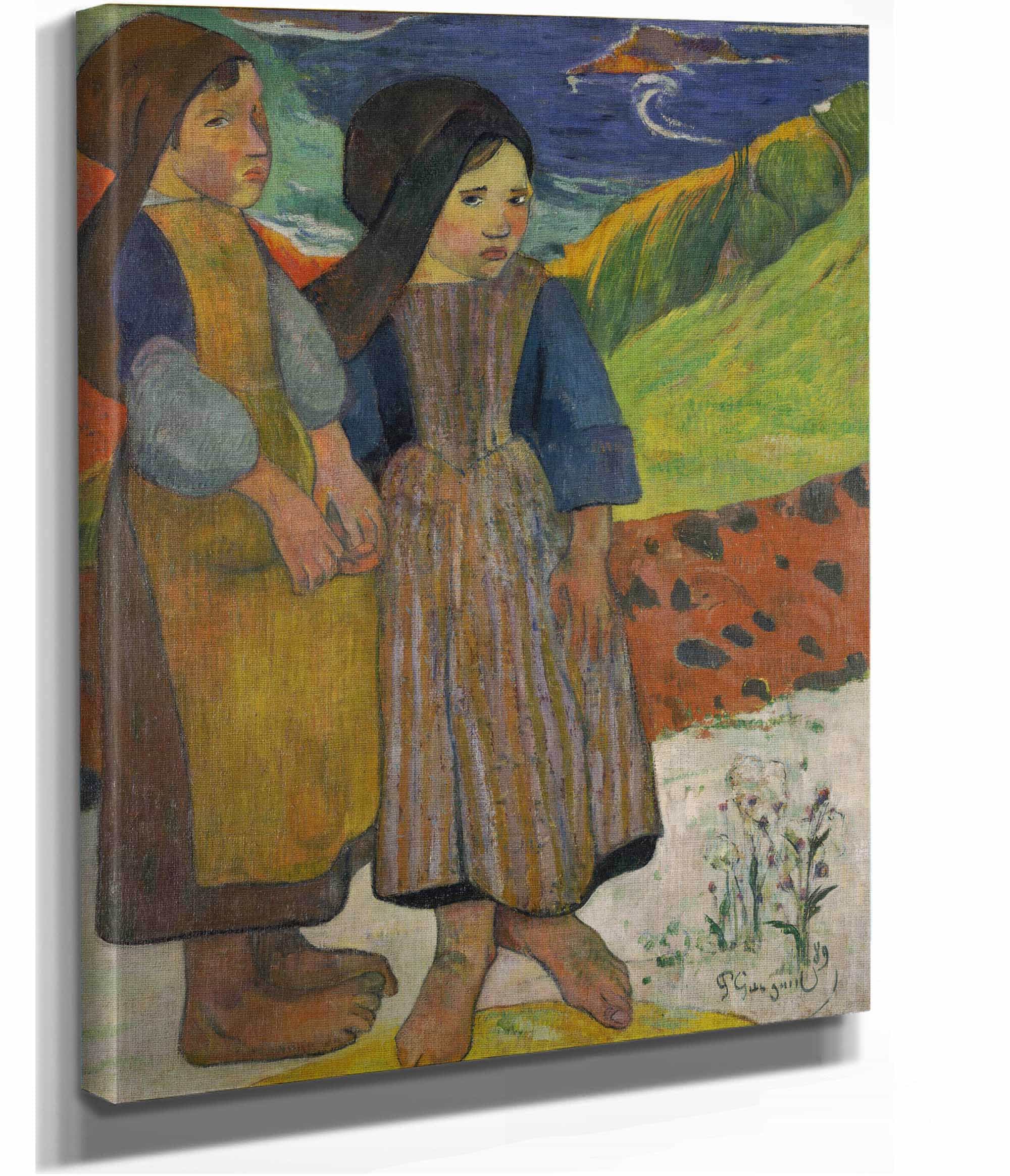 Two Breton Girls By The Sea by Paul Gauguin - Image 2