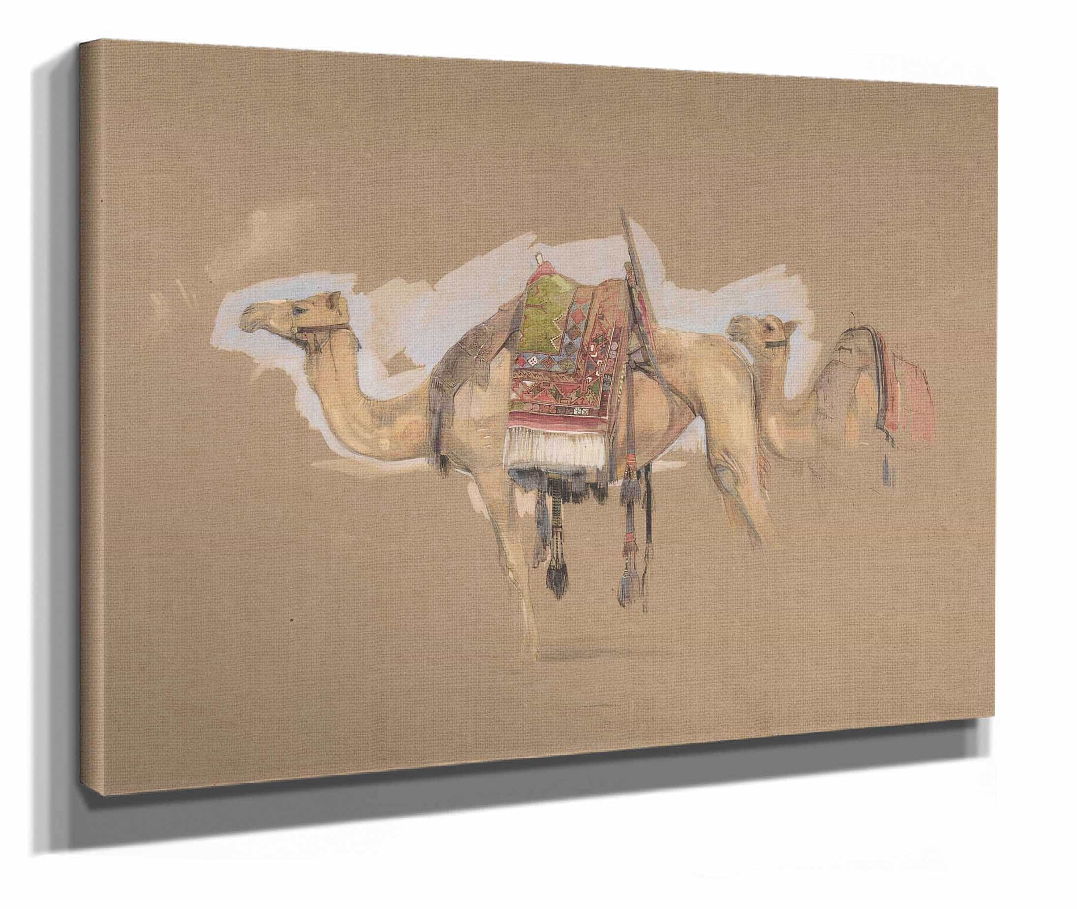 Two Camels by John Frederick Lewis - Image 2