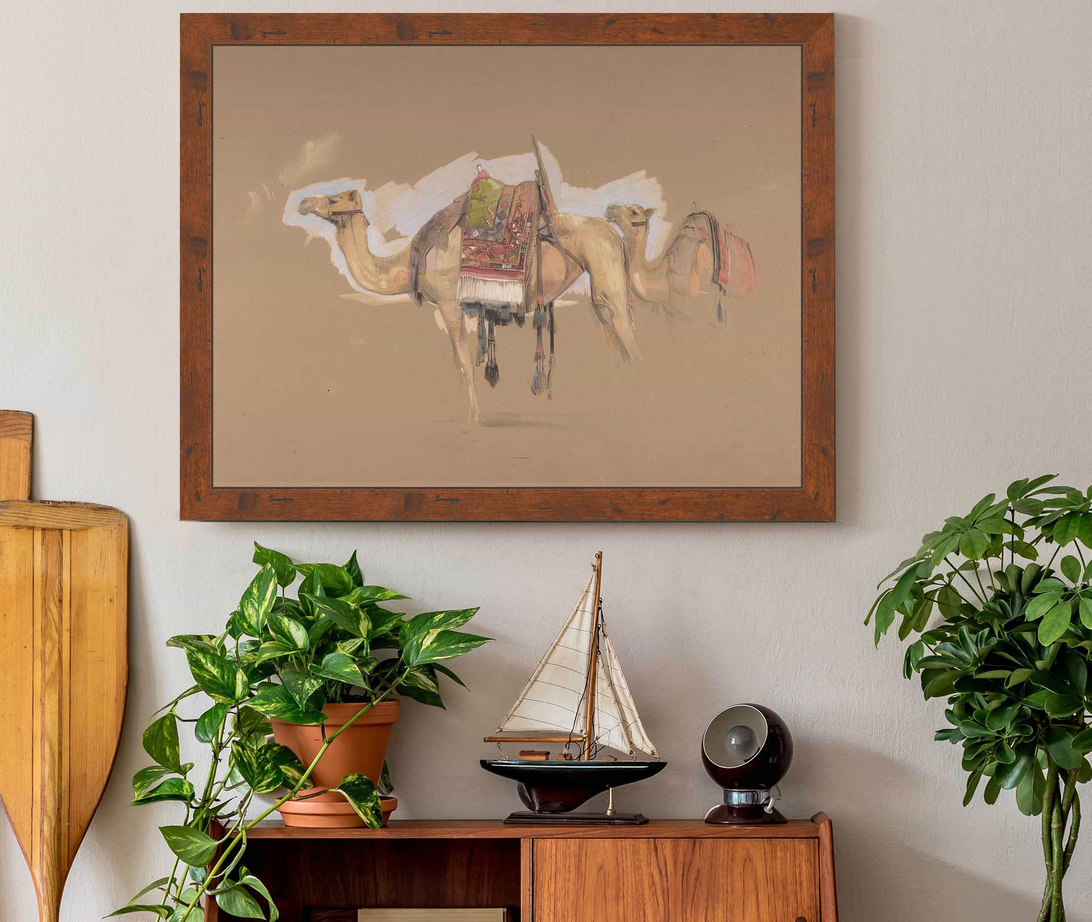 Two Camels by John Frederick Lewis - Image 3