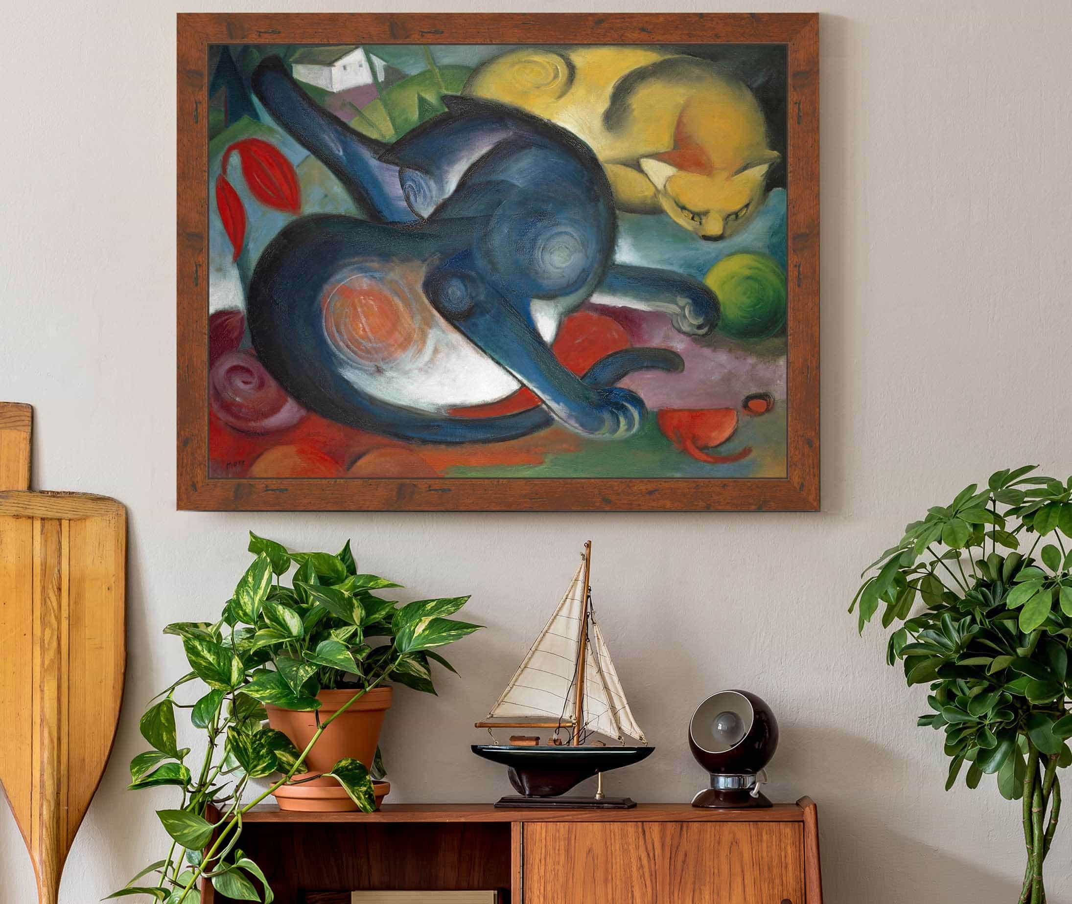 Two Cats Blue And Yellow by Franz Marc - Image 3