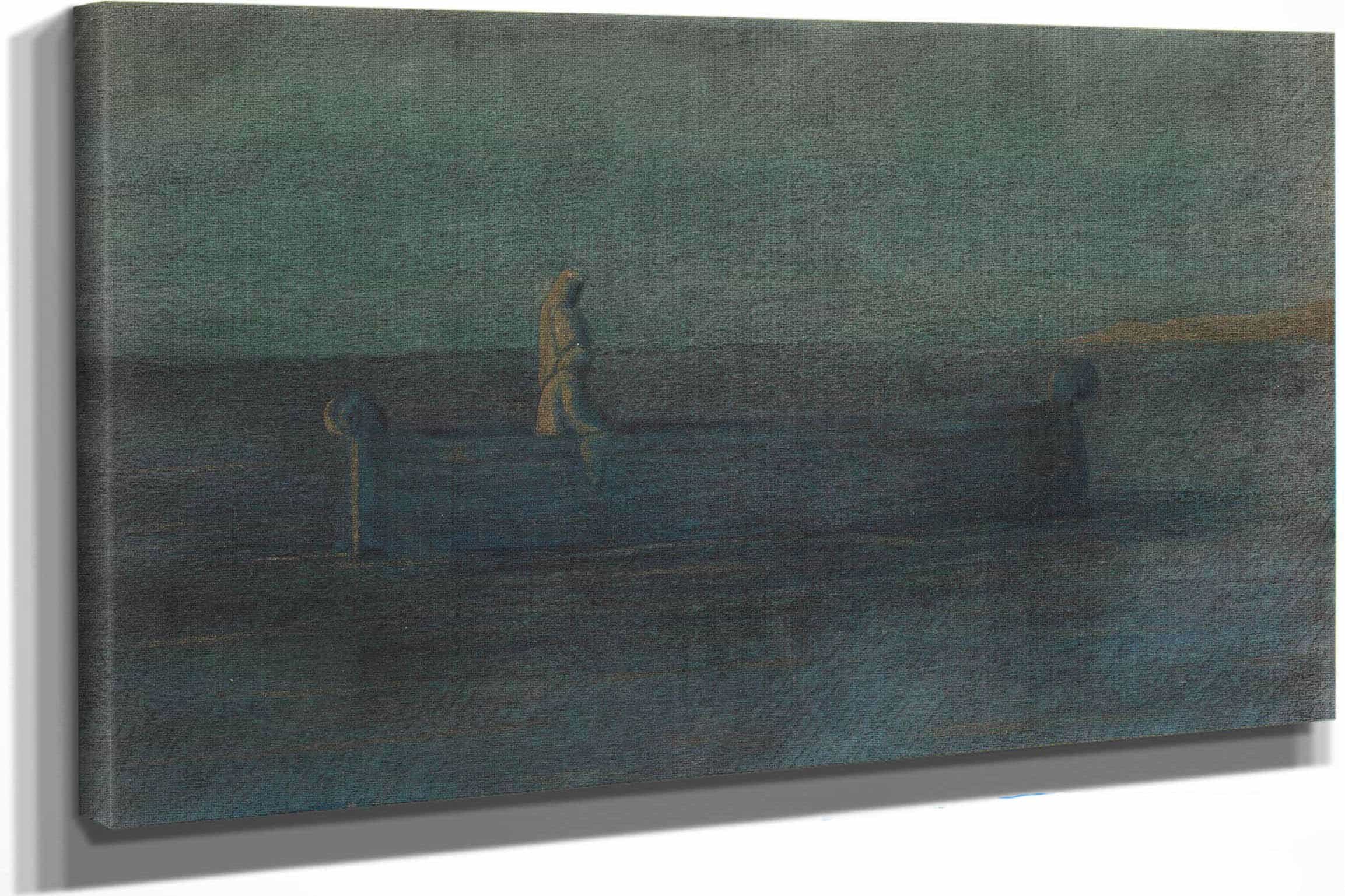 Two Cloaked Figures In A Boat   by Herbert Crowley