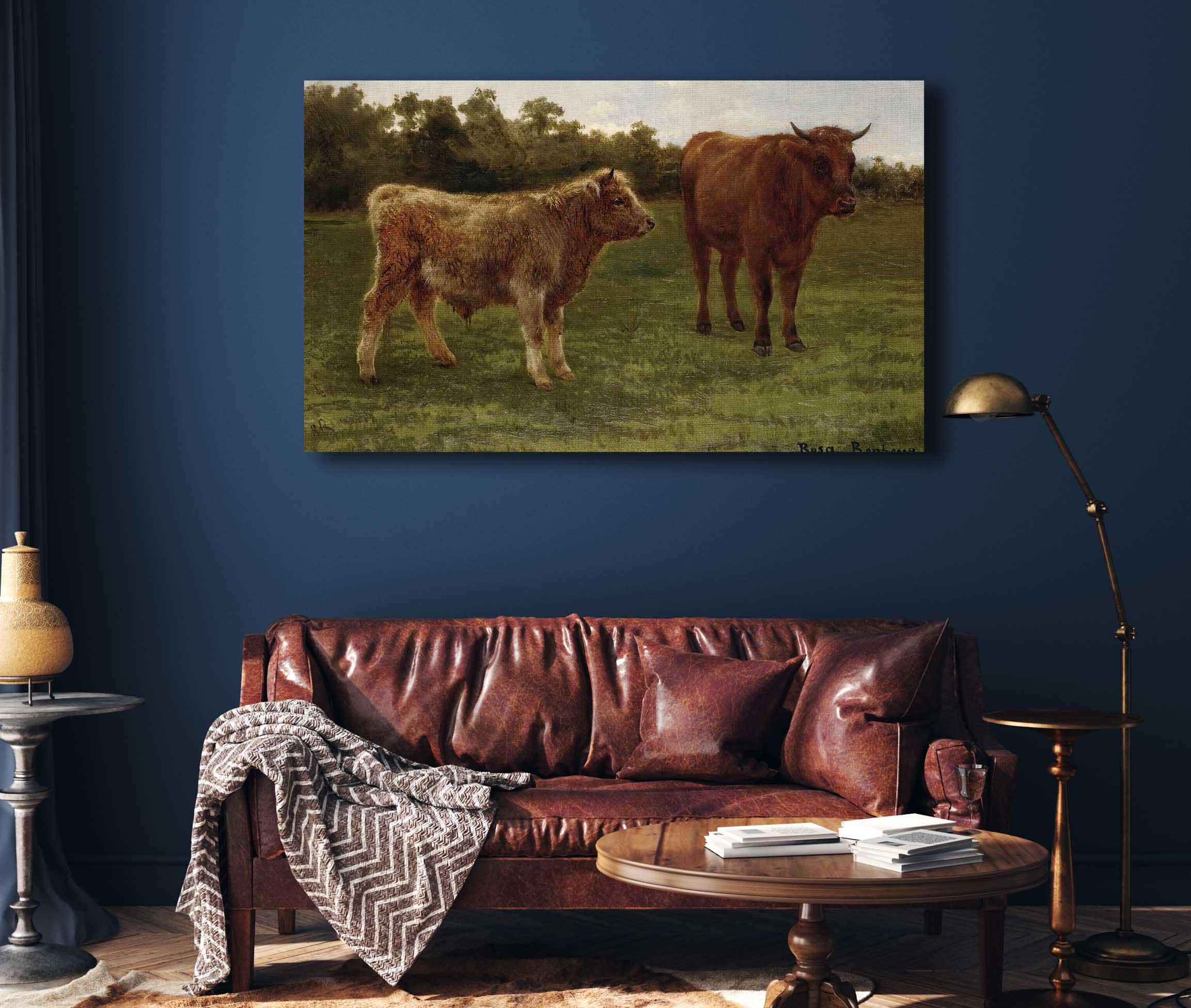 Two Cows Grazing by Rosa Bonheur - Image 4