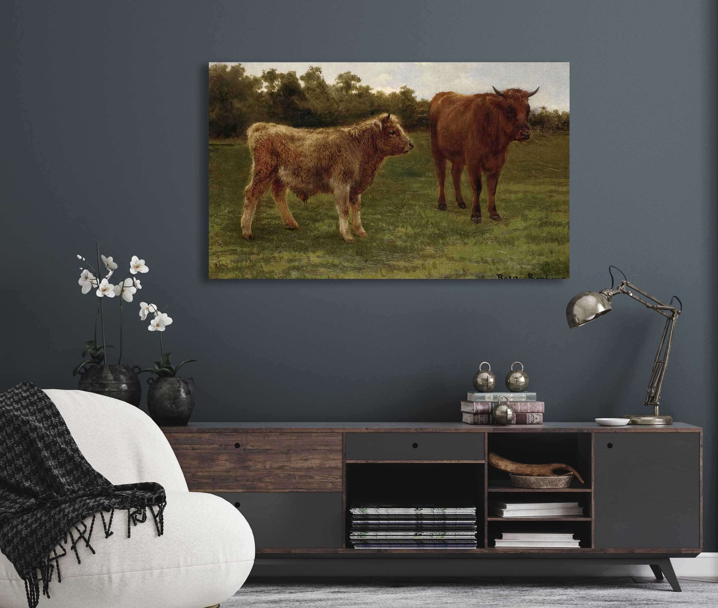 Two Cows Grazing by Rosa Bonheur - Image 5