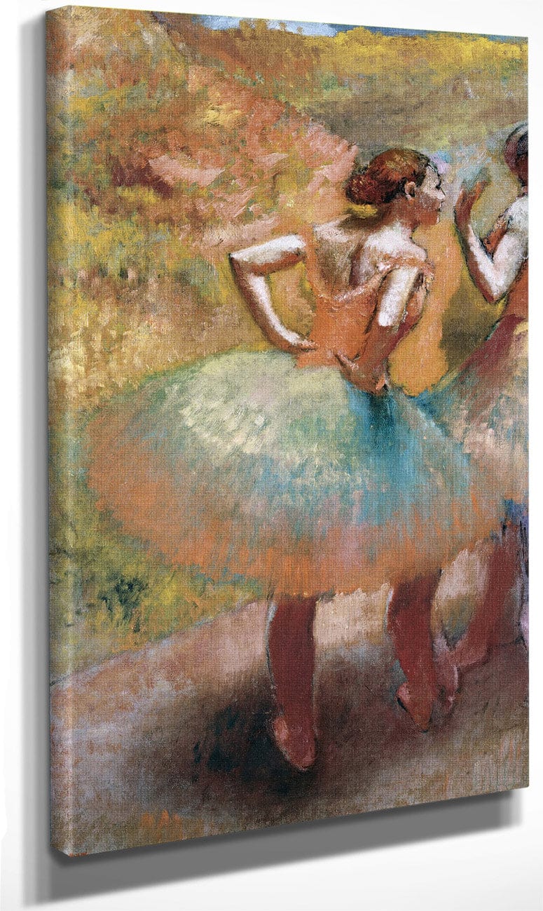 Two Dancers In Green Skirts By Edgar Degas