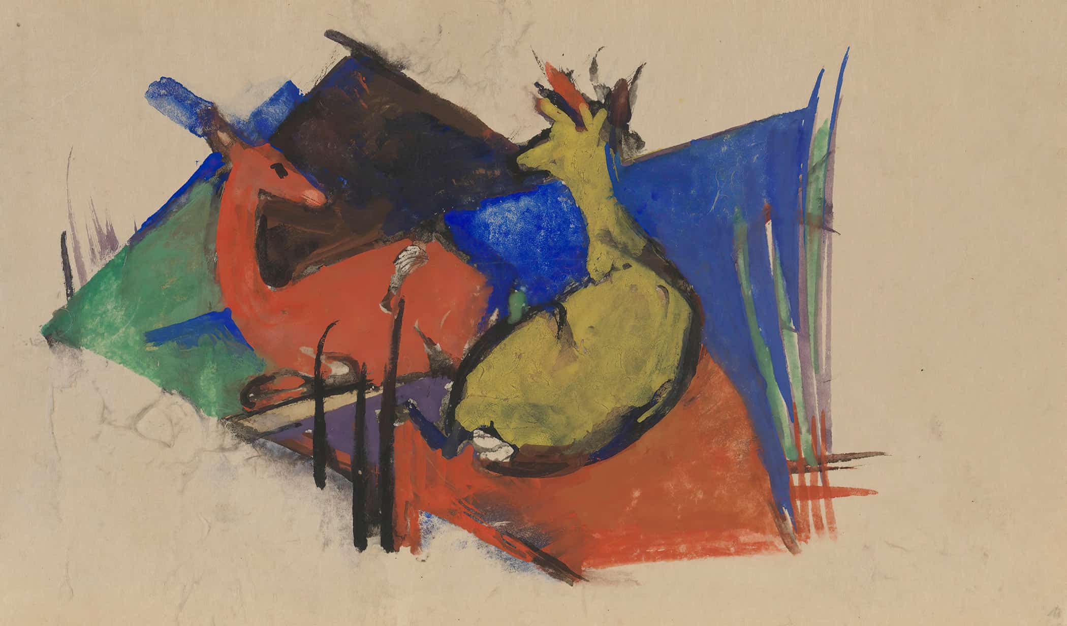 Two Deer Lying Down by Franz Marc - Image 2